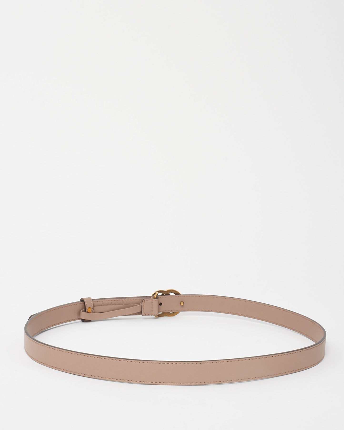 Gucci Dusty Pink Beige Leather Thin GG Marmont Belt - 90/36