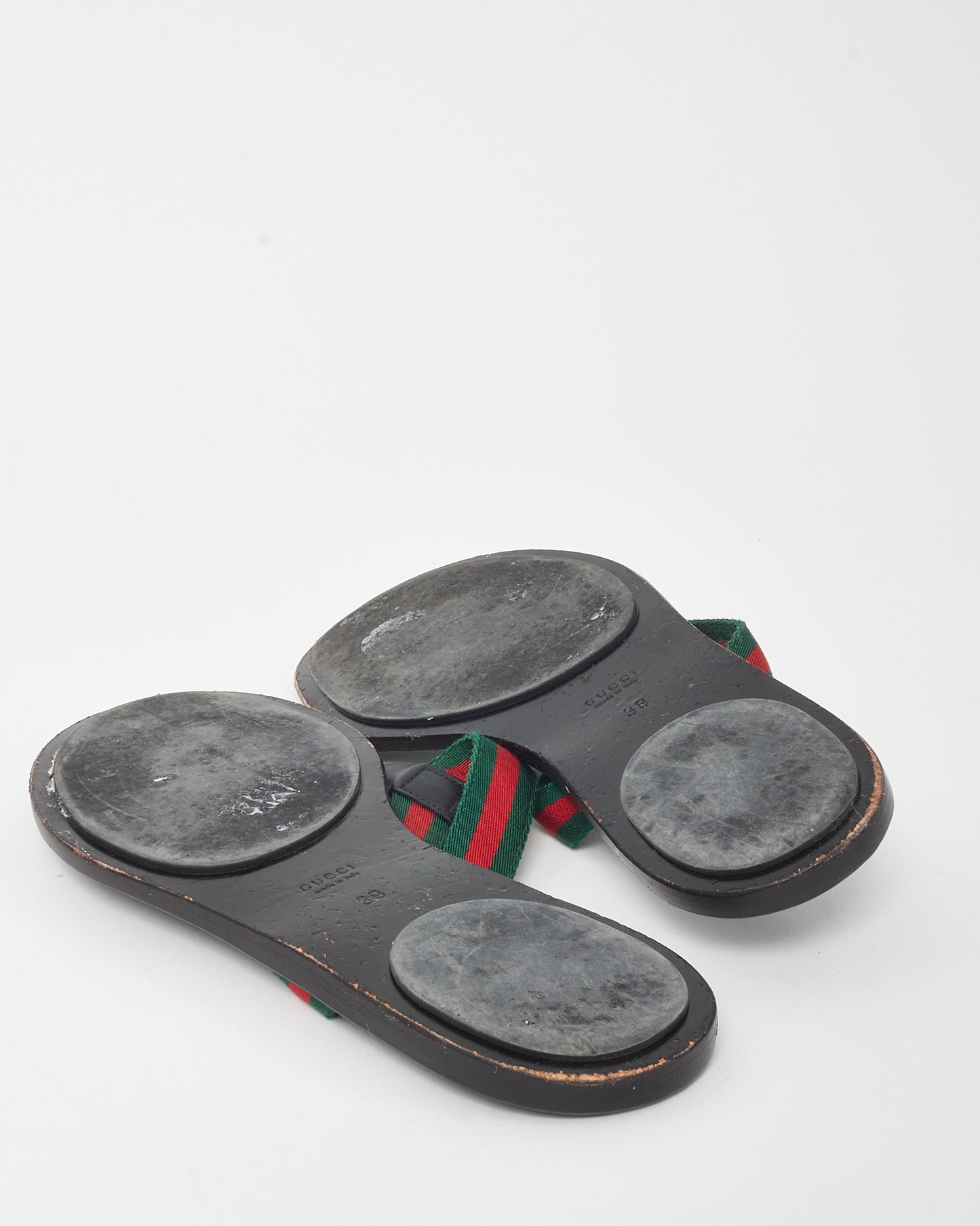 Gucci Black Interlocking GG Web Thong Sandals - 39