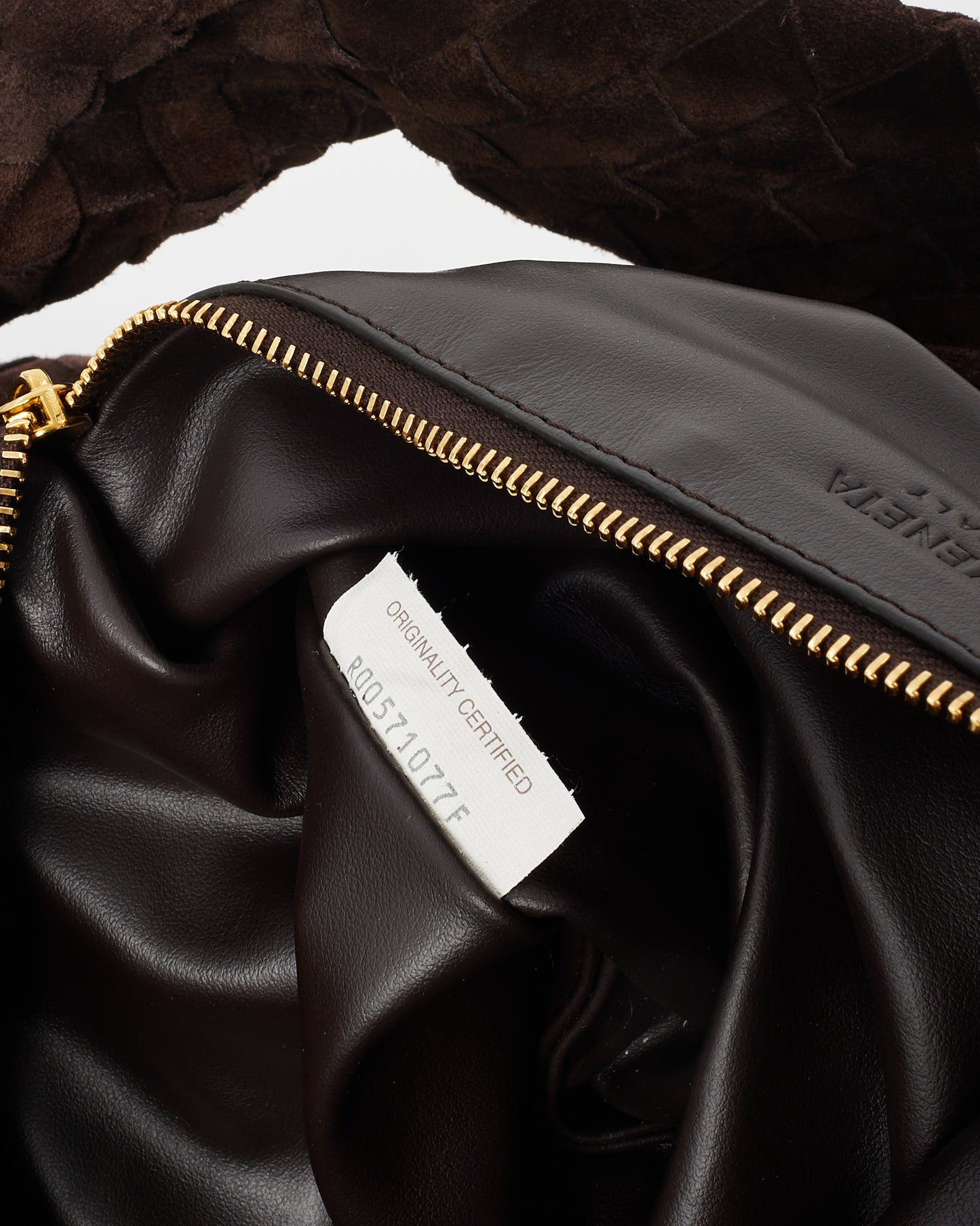 Bottega Veneta Brown Intrecciato Suede Large Hop Bag