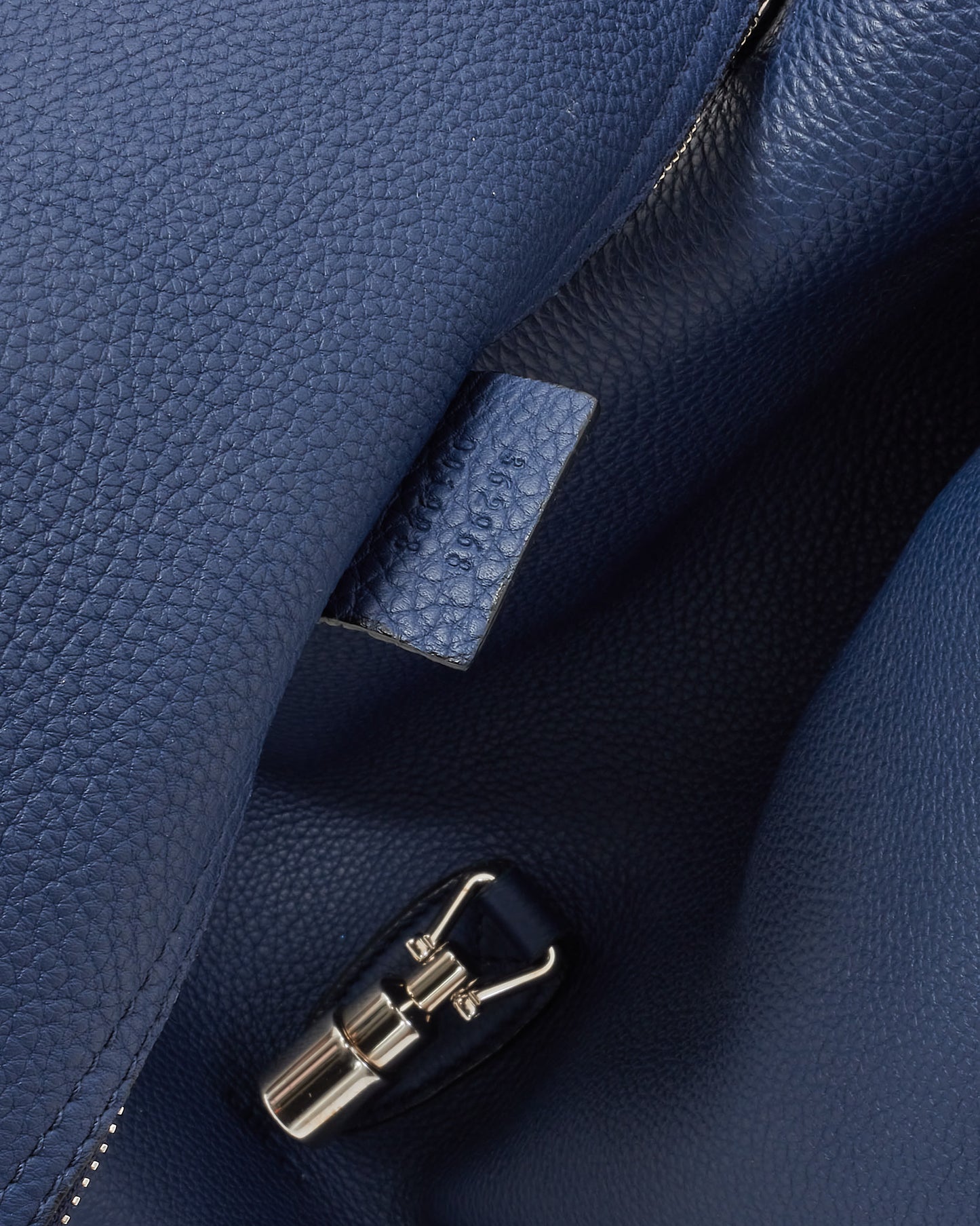 Gucci Navy Blue Pebbled Leather Soft Jackie Large Hobo Shoulder Bag