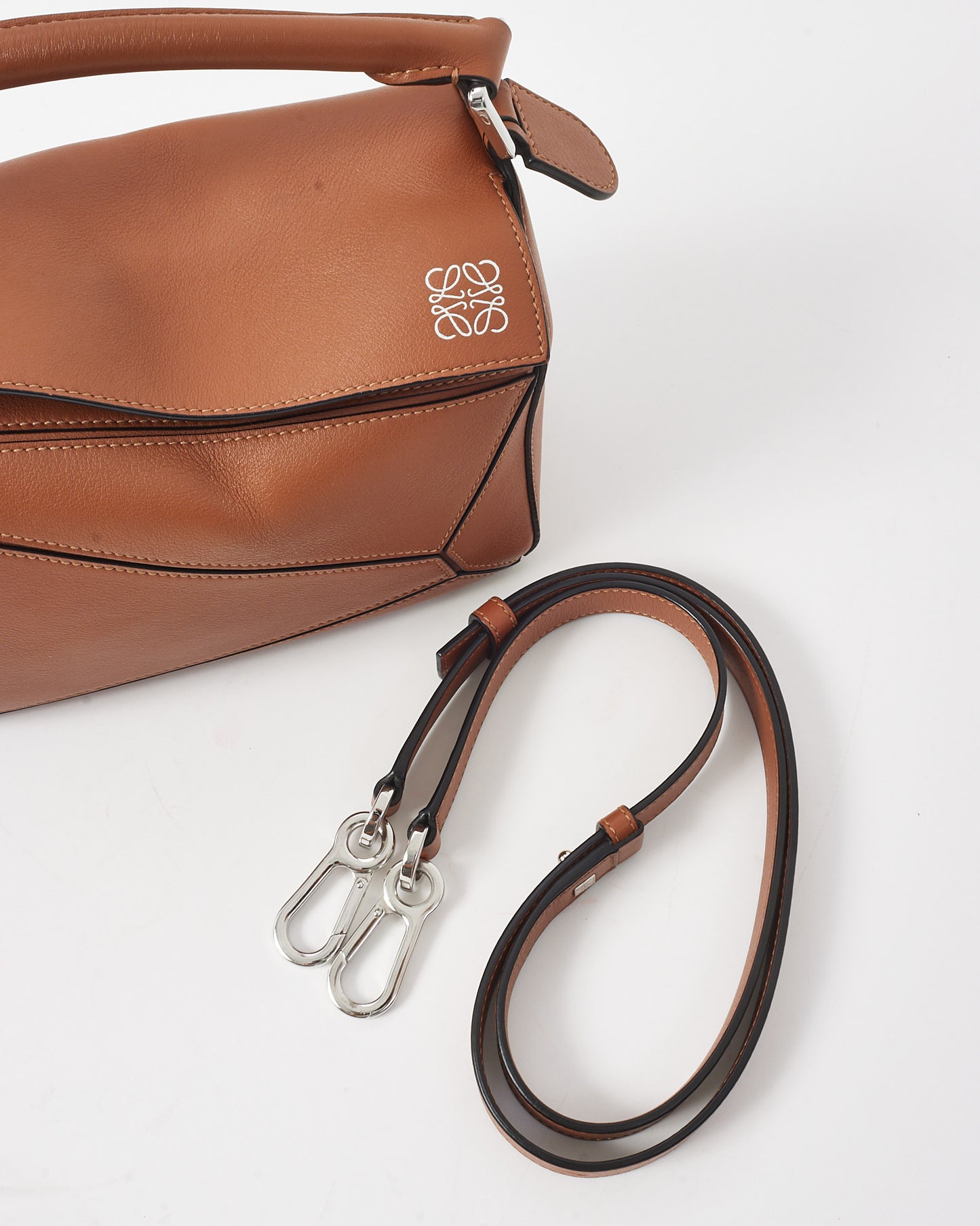 Loewe Tan Calfskin Leather Small Puzzle Bag