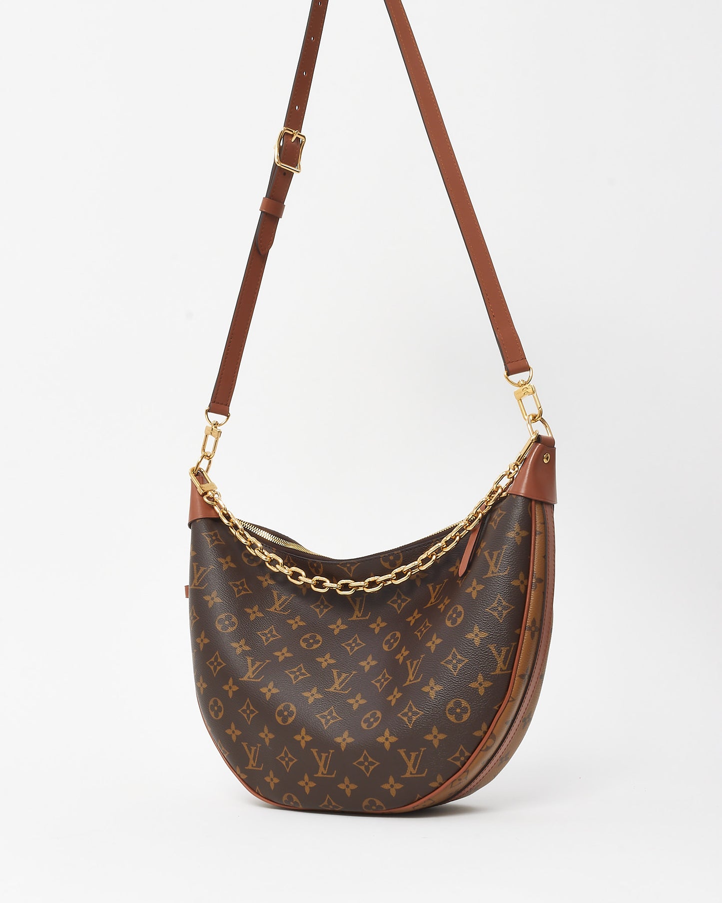 Louis Vuitton Monogram and Monogram Reverse Coated Canvas Loop Hobo Bag