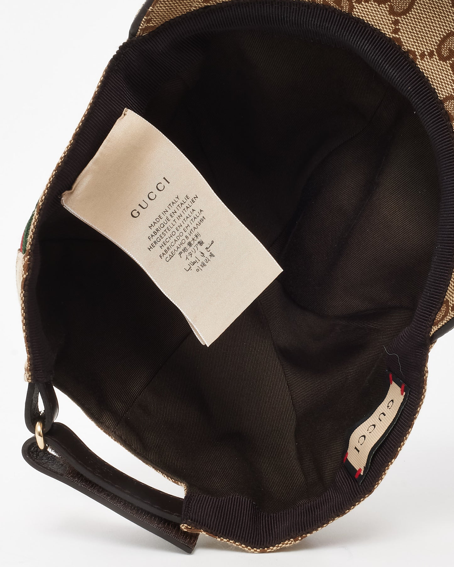 Gucci Brown & Beige Original GG Web Canvas Baseball Hat