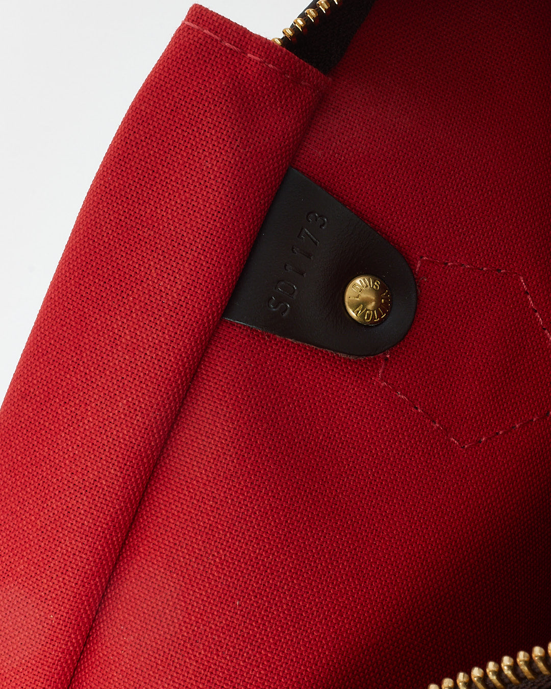 Louis Vuitton Damier Ebene Coated Canvas Speedy 35 Bag with Initials