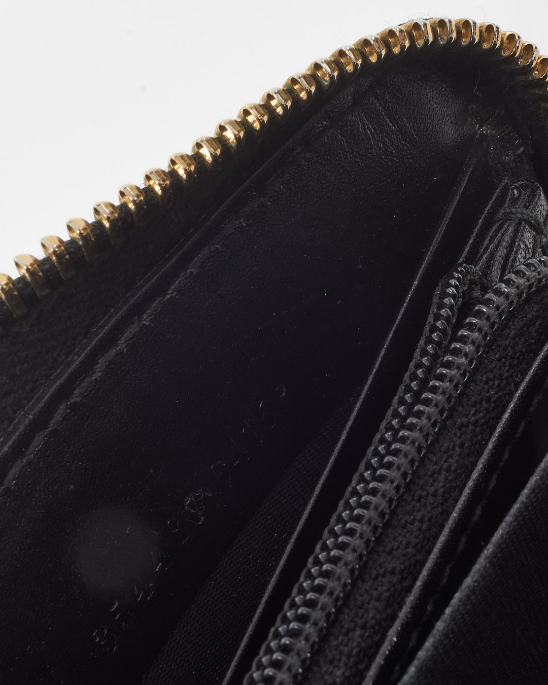 Gucci Black Embossed Guccissima Monogram Leather Long Studded Zippy Wallet