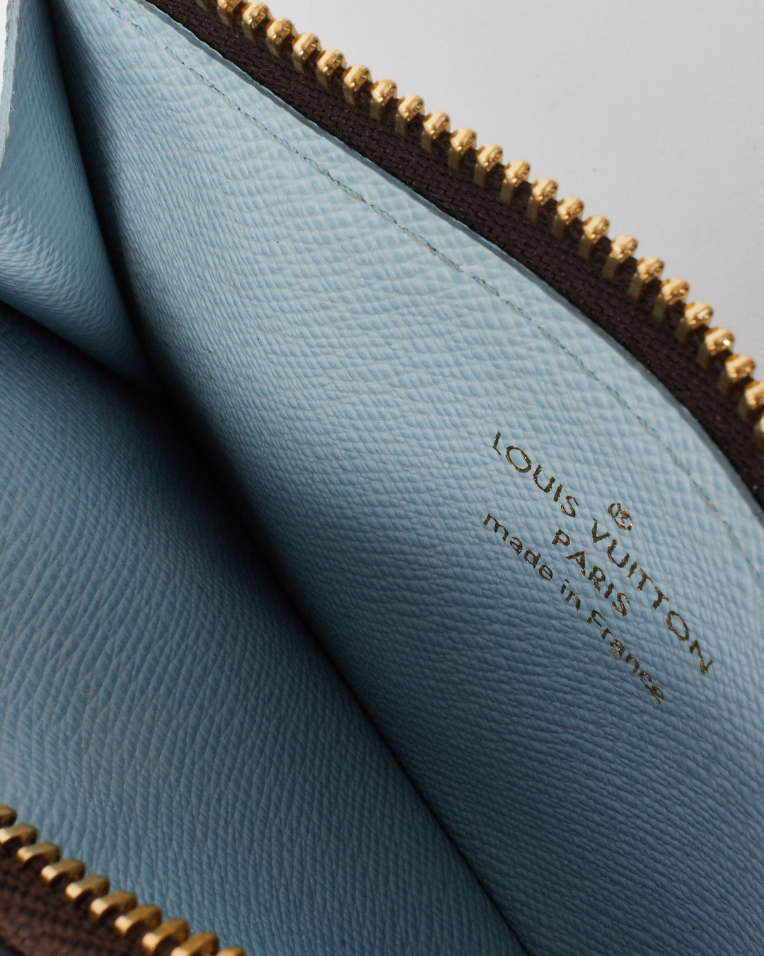 Louis Vuitton Blue Leather and Monogram Coated Canvas Romy Card Holder