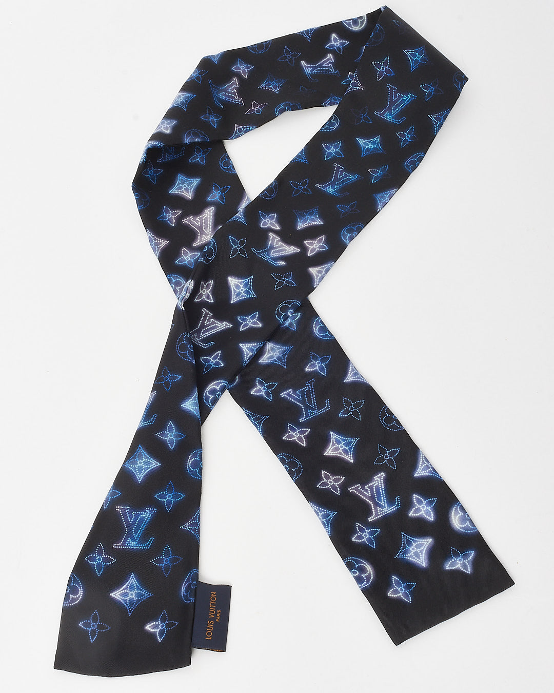 Buy Louis Vuitton Black and Navy Blue Monogram Flight Mode Silk