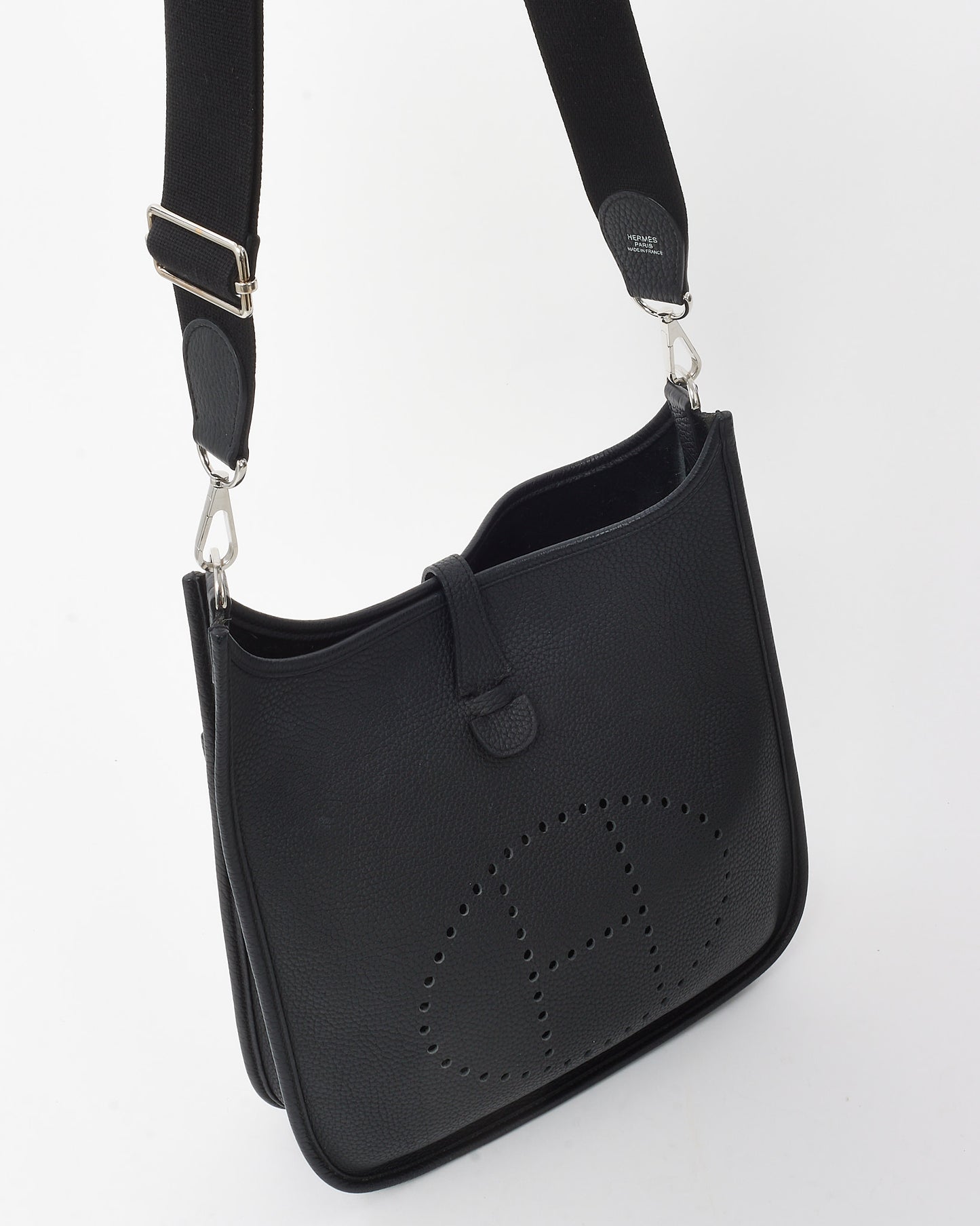 Hermès Black Clemence Leather Evelyne III PM Crossbody Bag