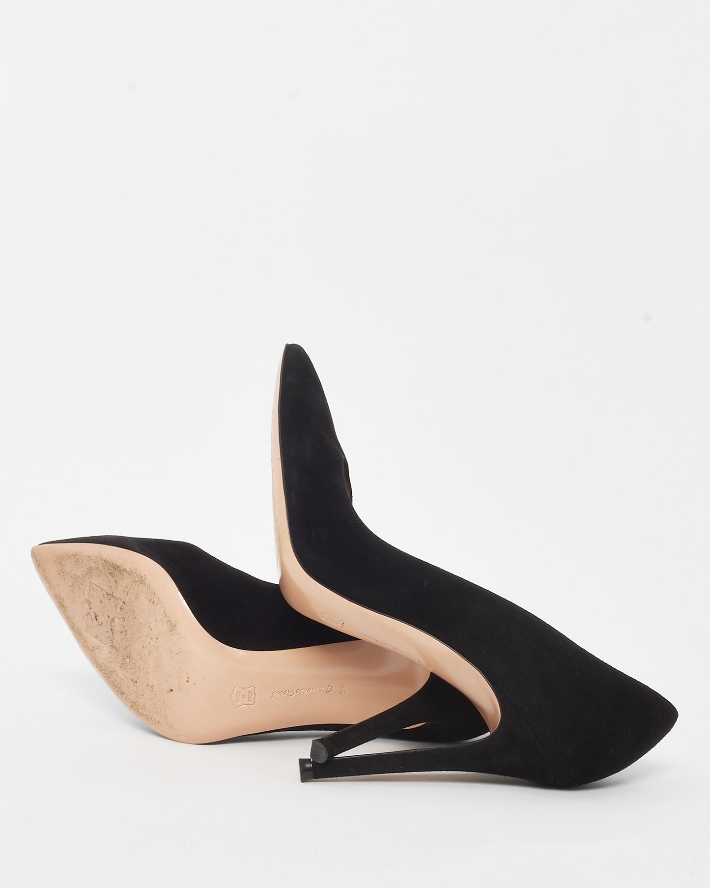 Gianvito Rossi Black Suede 105mm Pointed Toe Pumps - 39