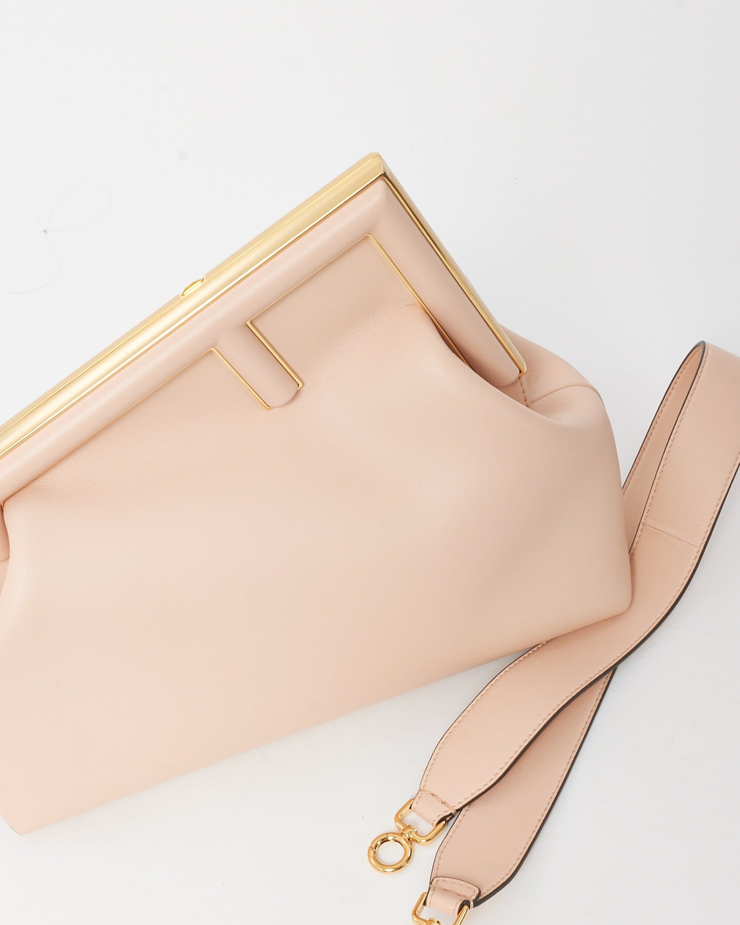 Fendi Light Pink Leather Medium Fendi First Bag