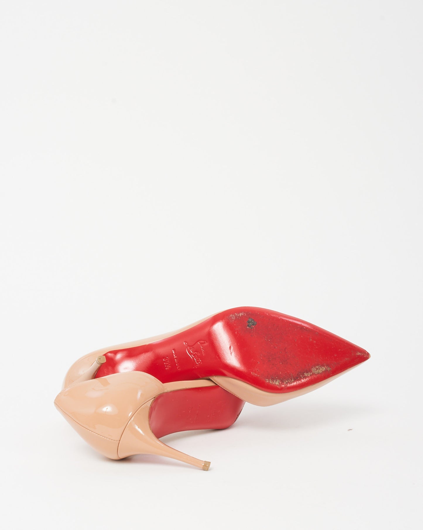 Christian Louboutin Beige Patent Leather Iriza 85mm Pumps - 39.5