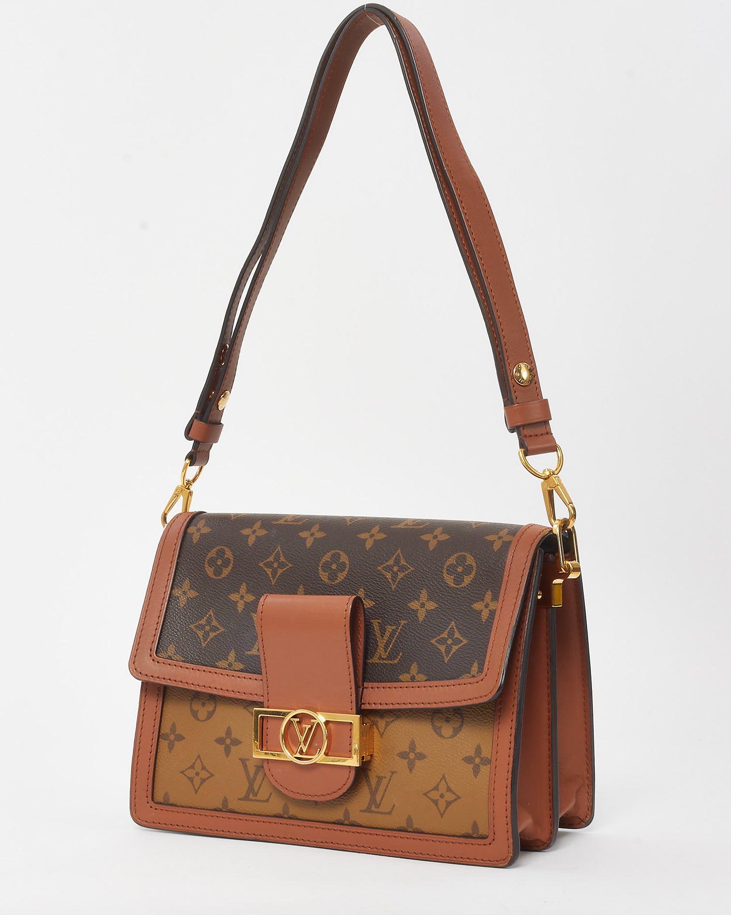 Louis Vuitton Monogram Reverse Coated Canvas Dauphine MM Shoulder Bag