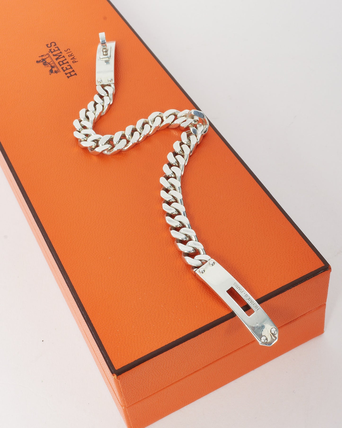 Hermès 925 Sterling Silver Kelly Gourmette Very Small Model Bracelet