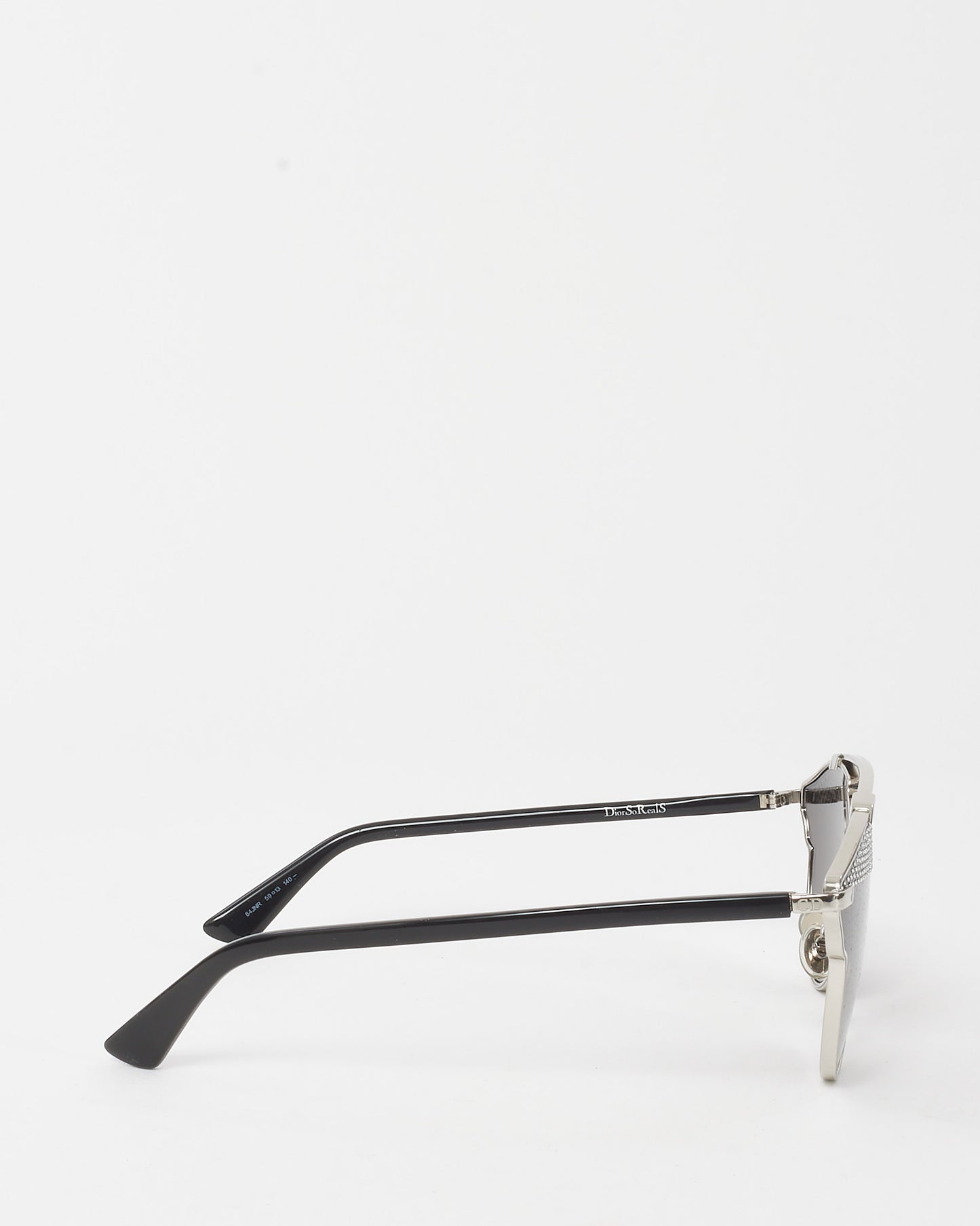 Dior Silver/Black Lens SoReal S Studded Aviator Sunglasses