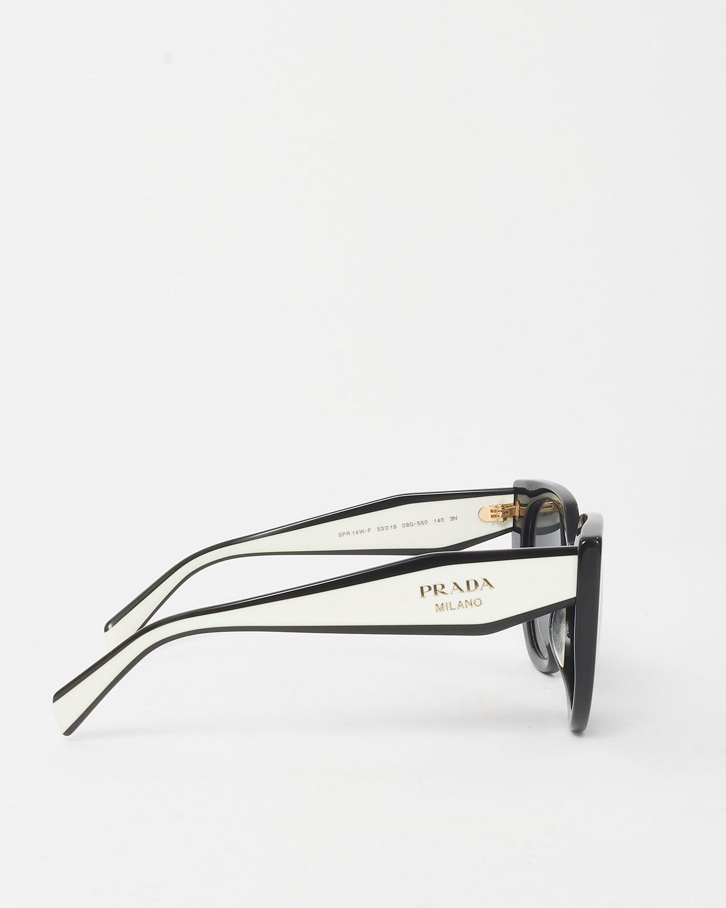 Prada Black and White Logo SPR14WS Oversized Cat Eye Sunglasses
