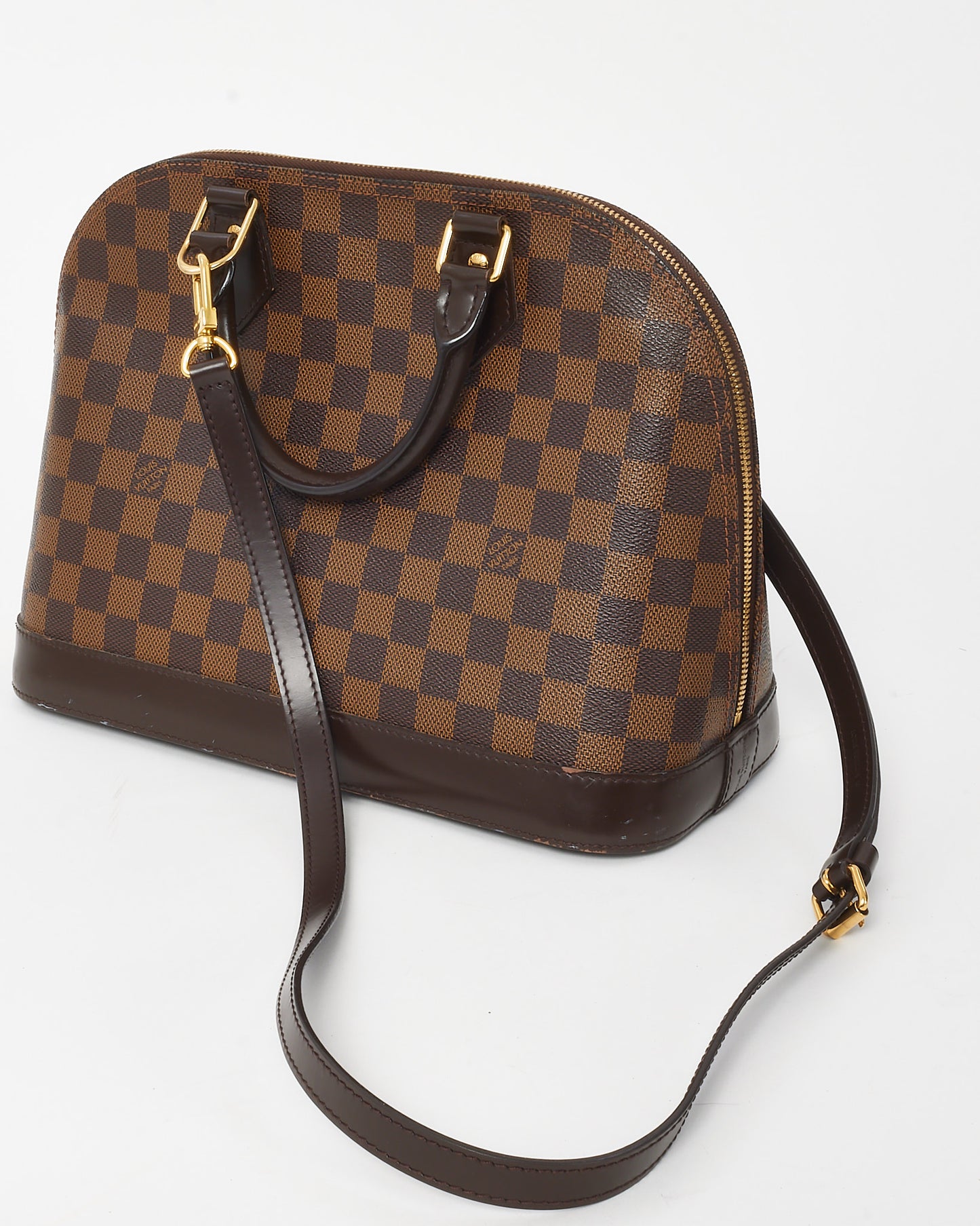 Louis Vuitton Damier Ebene Coated Canvas Alma PM Bag with Strap