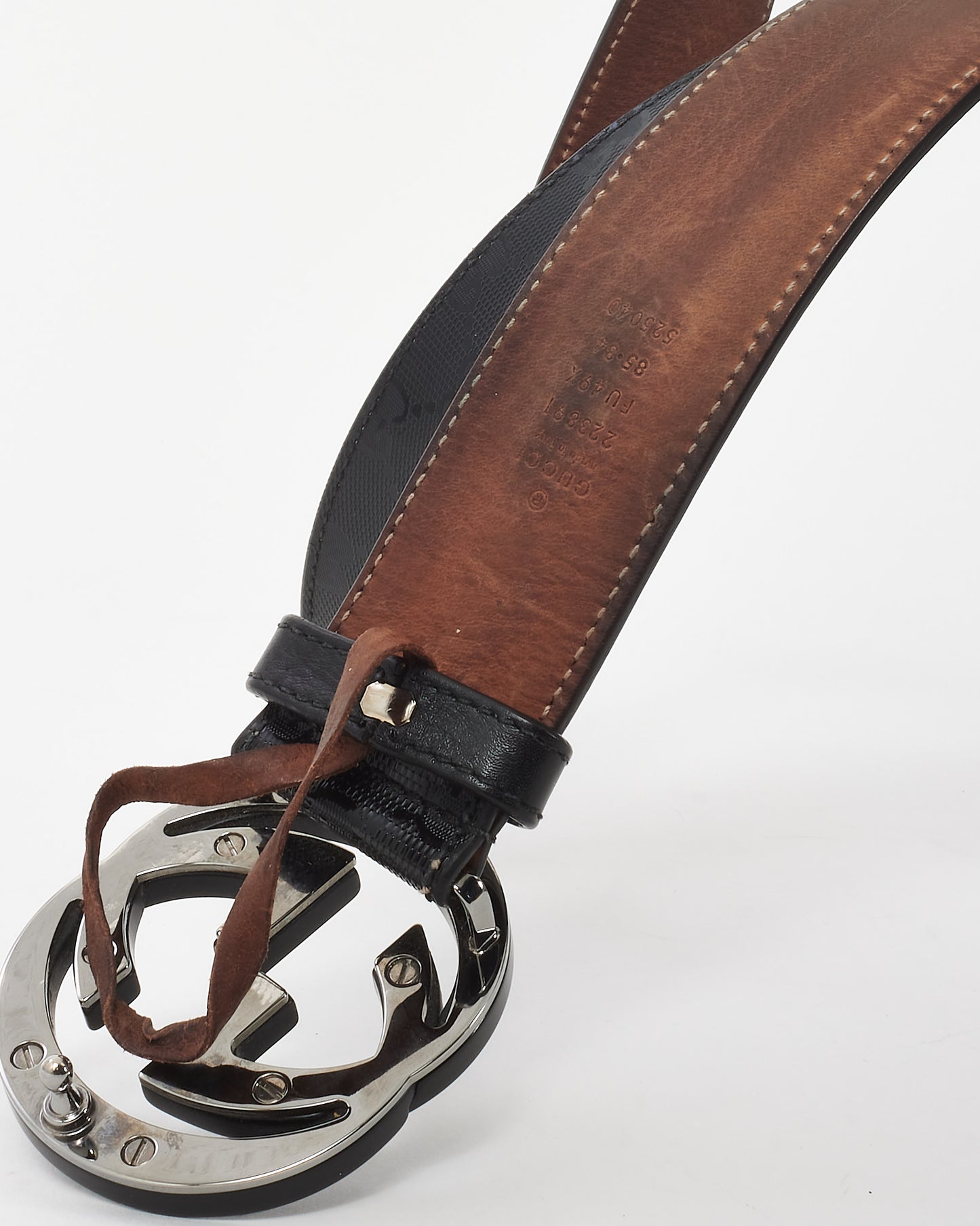 Gucci Black Monogram GG Imprime Coated Canvas Interlocking G - 34/85