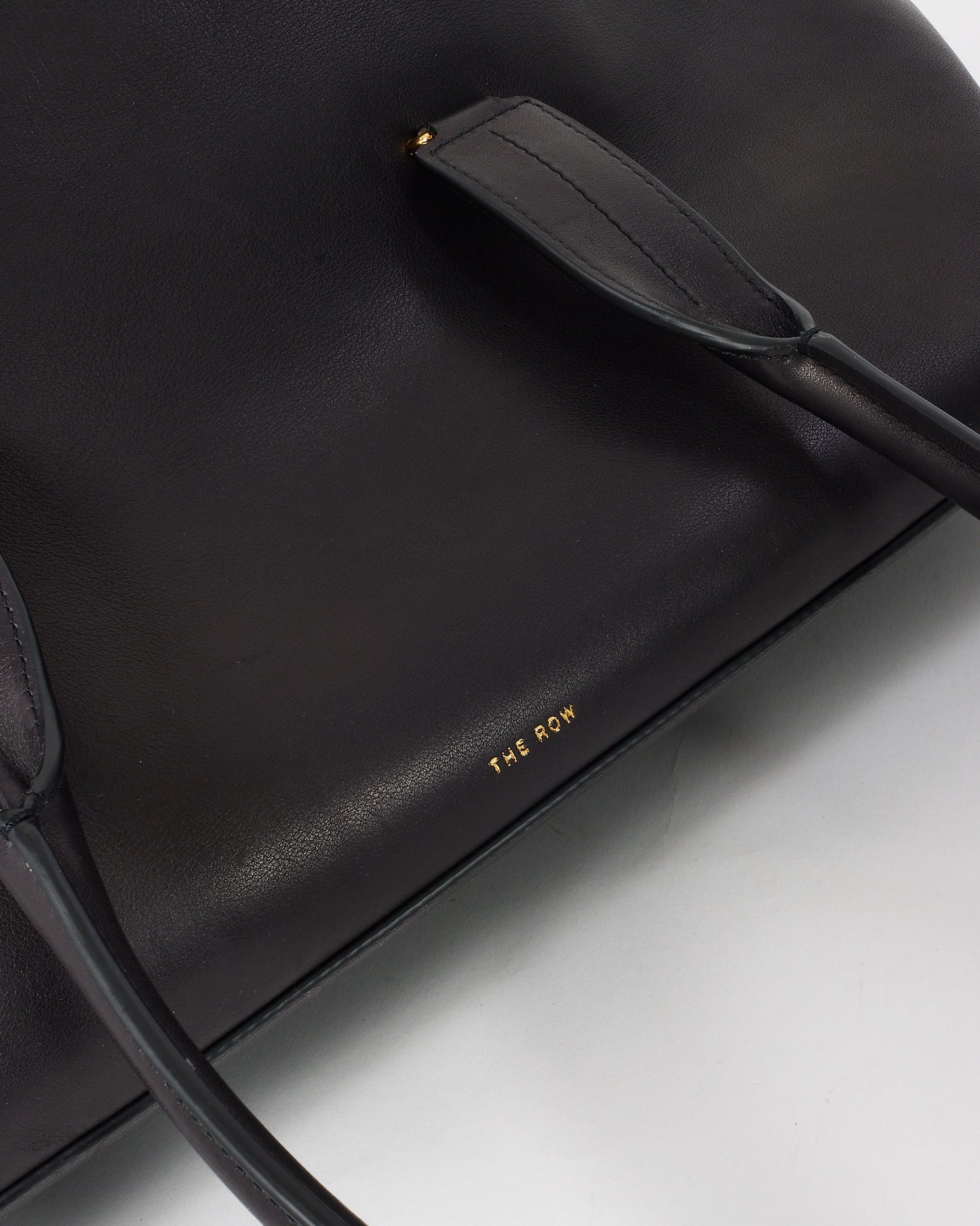 The Row Black Calfskin Leather Large Devon Tote Bag