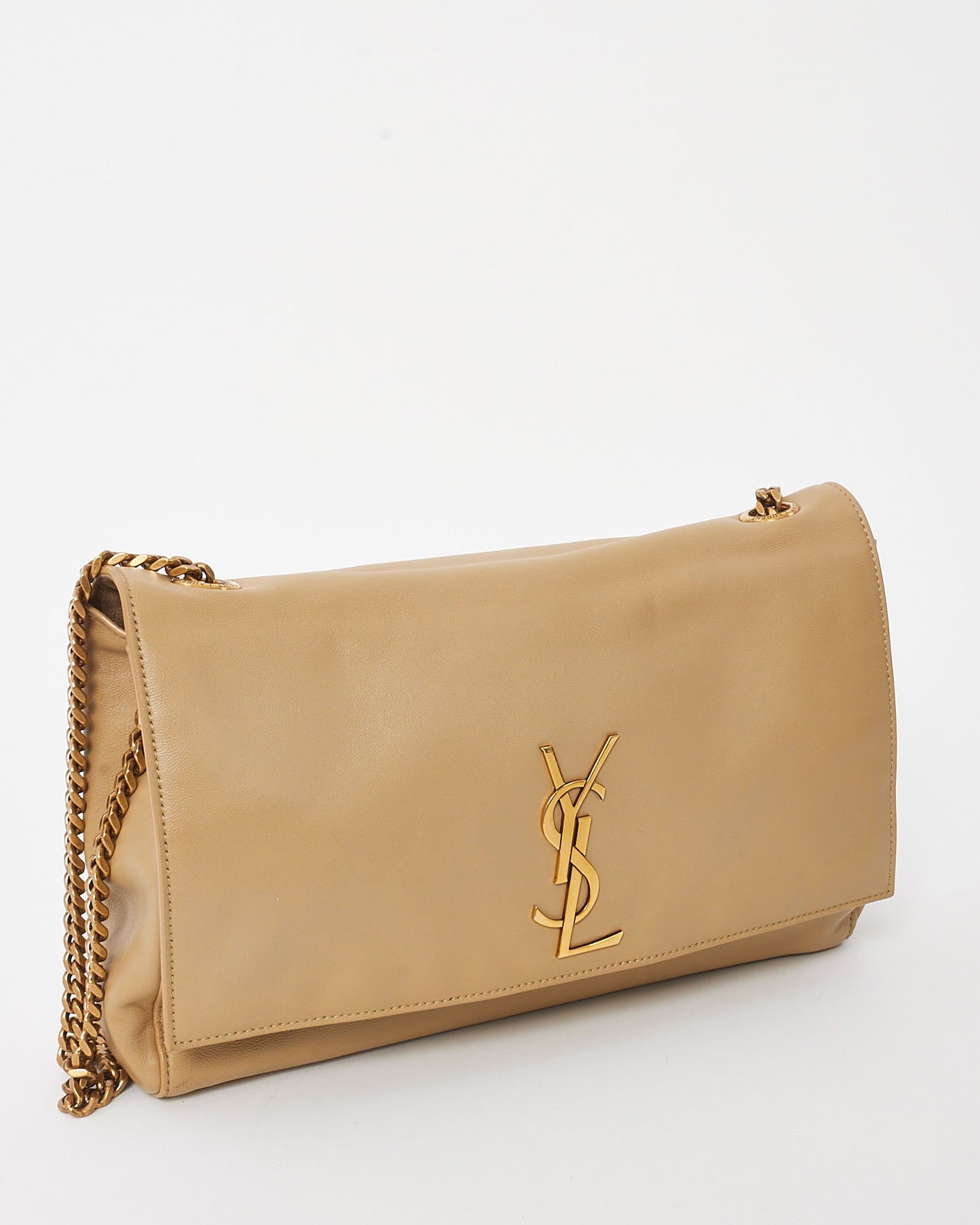 Saint Laurent Beige Leather/Suede Reversible Medium Kate Bag