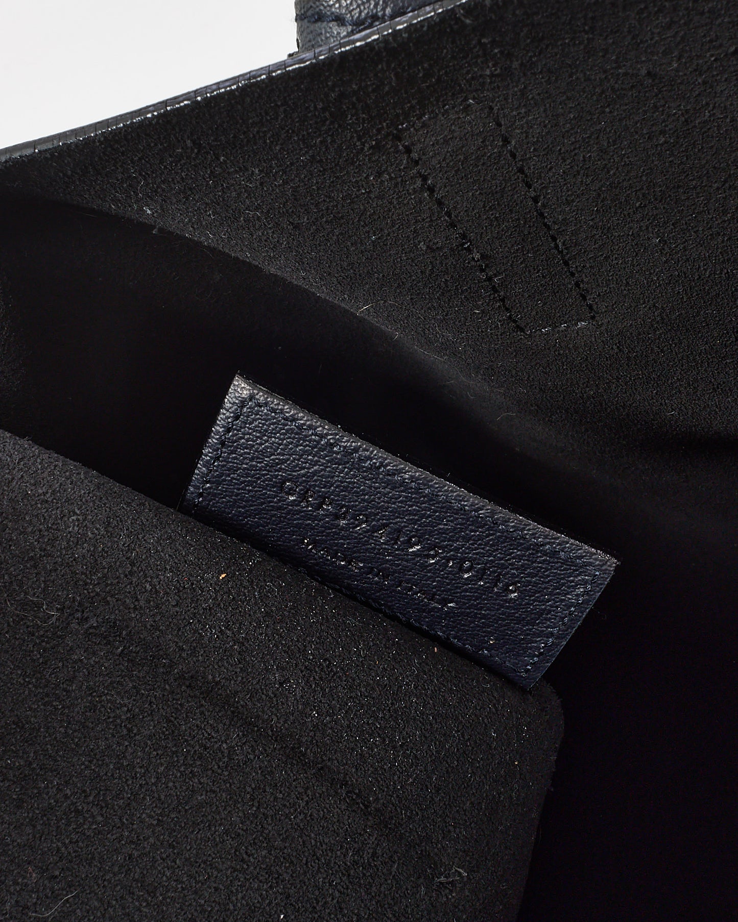 Saint Laurent Navy Calfskin Leather E/W Shopping Tote