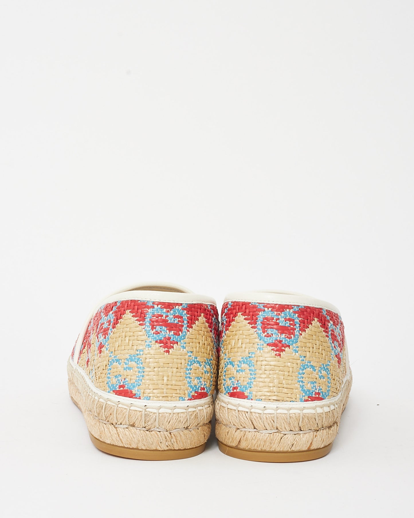 Gucci Men's Red/Beige/Blue GG Monogram Printed Espadrilles - 8.5 MEN