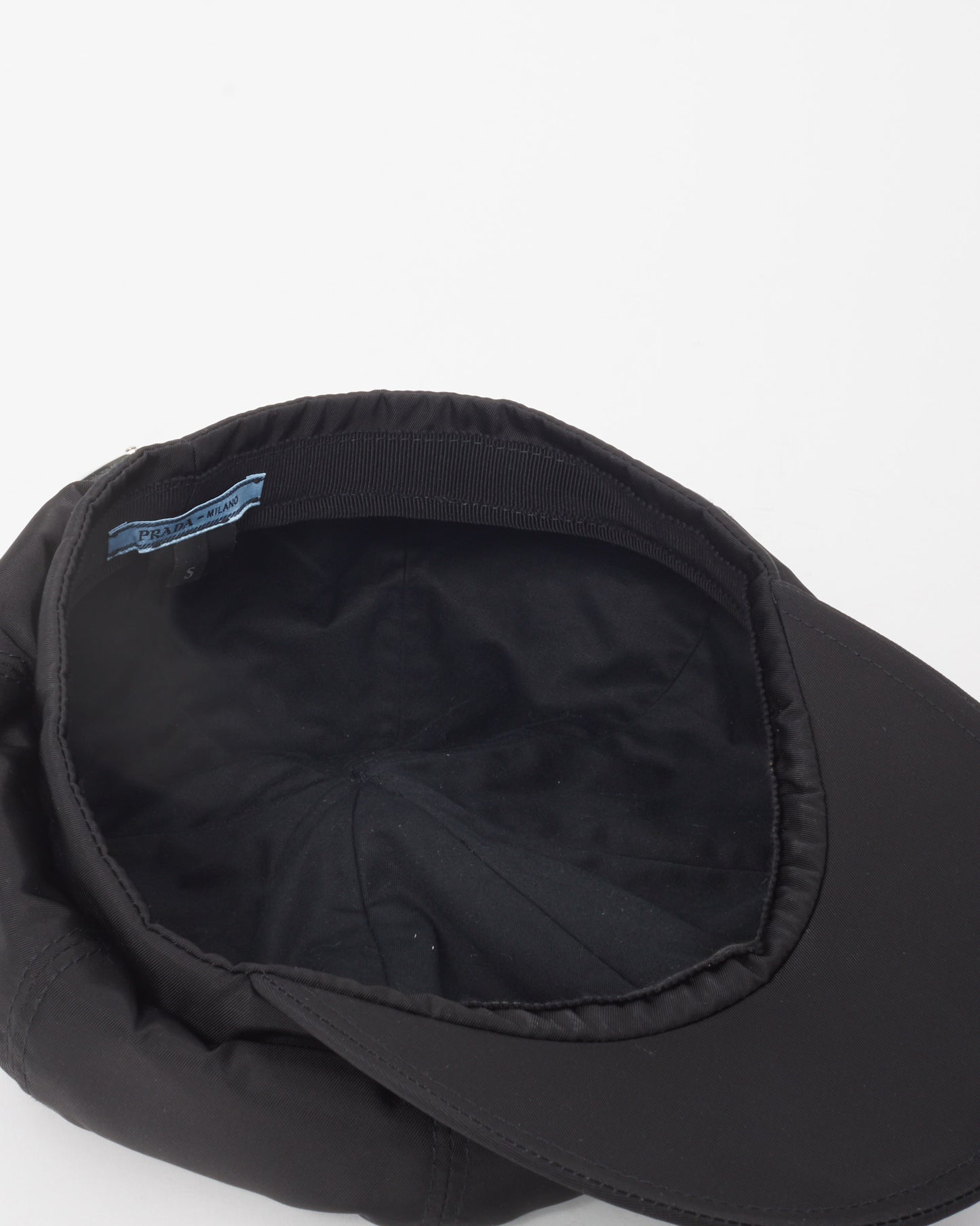 Prada Black Re-Nylon Newsboy Cap Hat - S