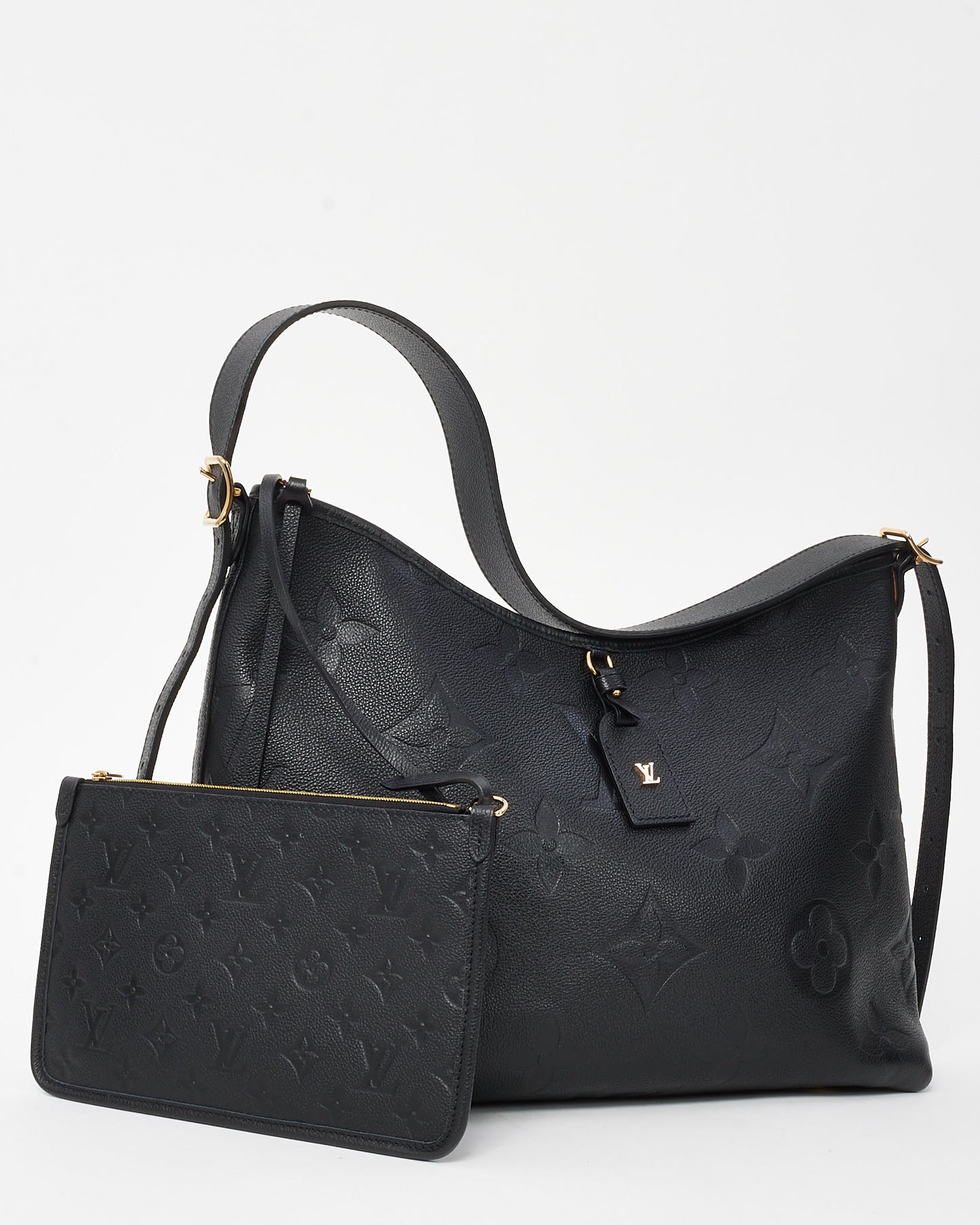 Louis Vuitton Black Monogram Empreinte Leather CarryAll MM Bag