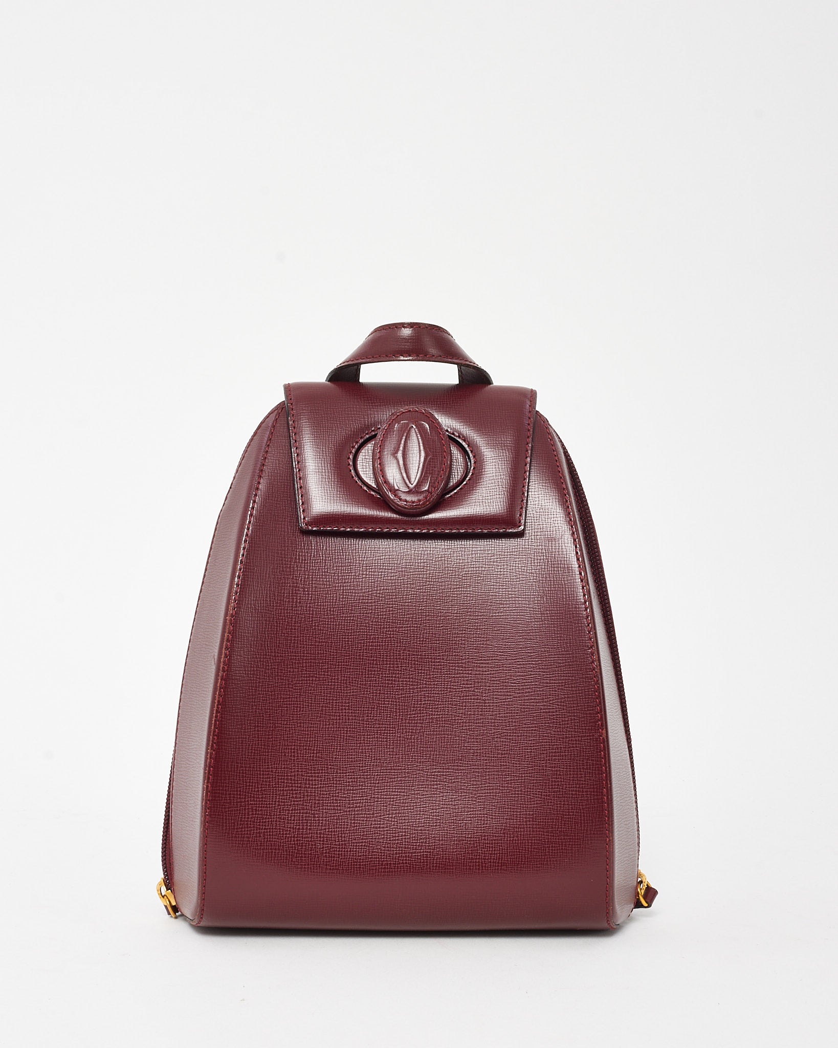 Buy Cartier Vintage Burgundy Leather Must De Cartier Turn Lock