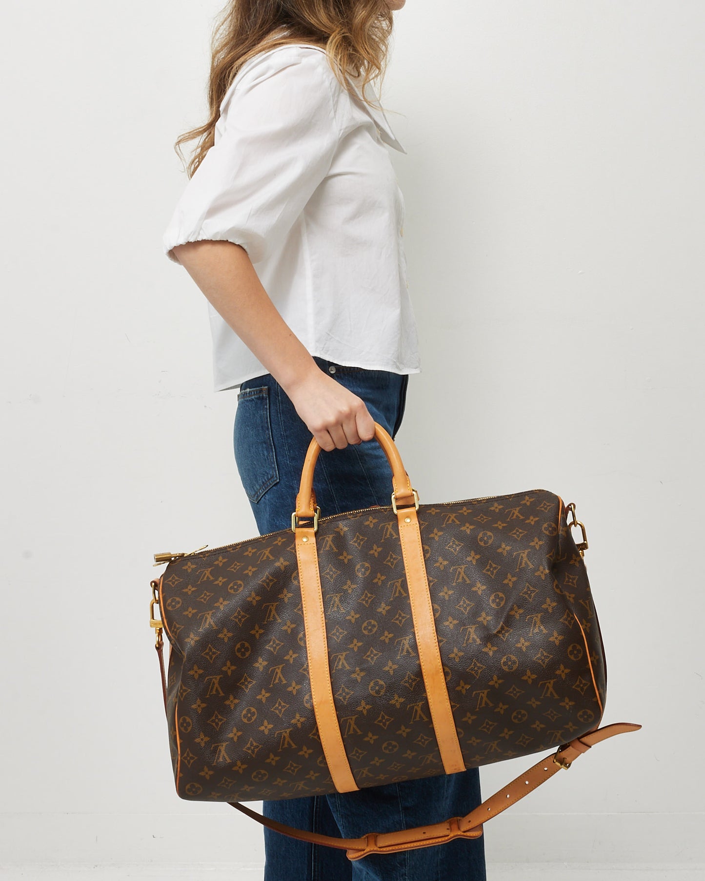 Louis Vuitton Monogram Canvas Keepall Bandoulière 50 Bag
