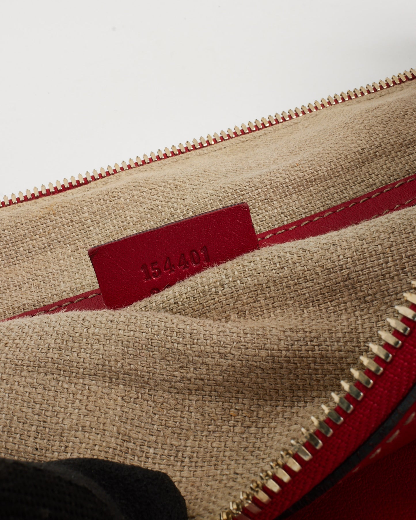 Gucci Red Calfskin Leather Web Strap Hobo Shoulder Bag