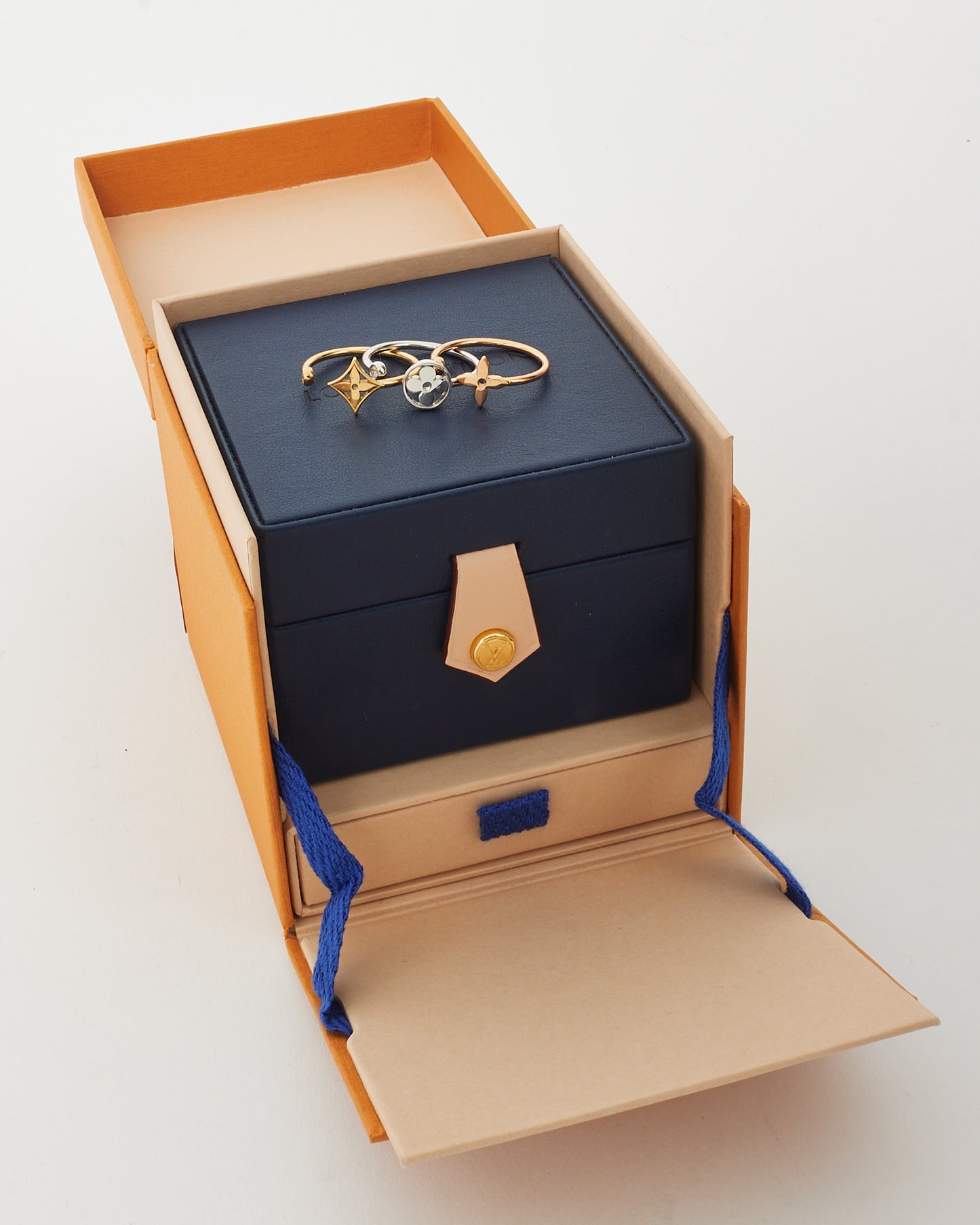 Louis Vuitton Rose/Yellow/White Golds and Diamond Idylle Blossom Ring - 56