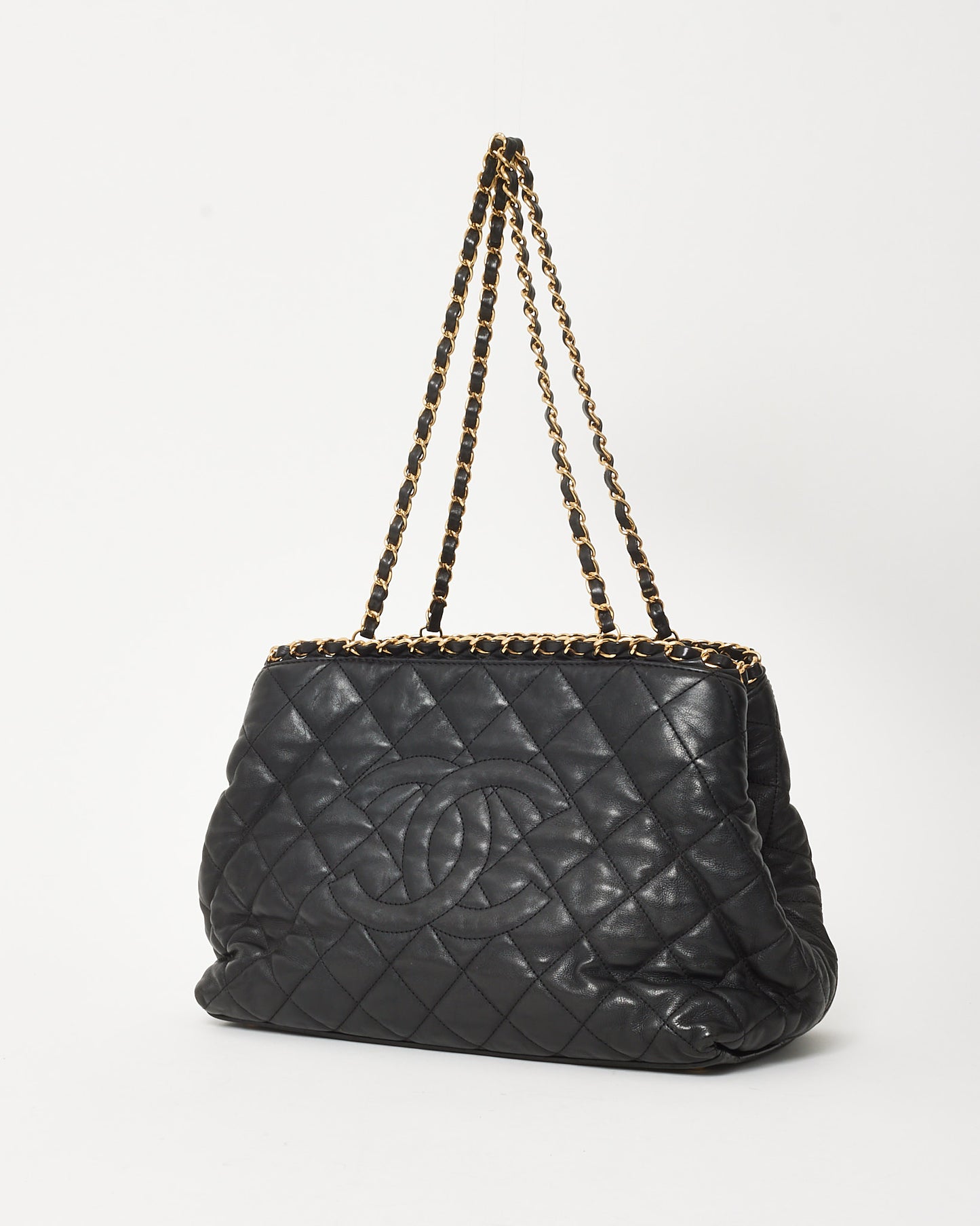 Chanel Black Quilted Calfskin Small Chain Me Tote GHW