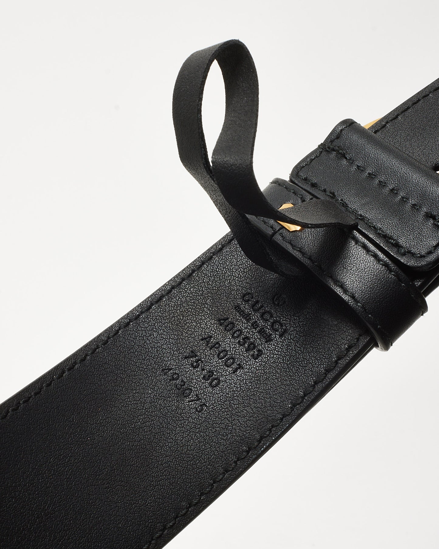 Gucci Black Leather GG Marmont Belt - 75/30
