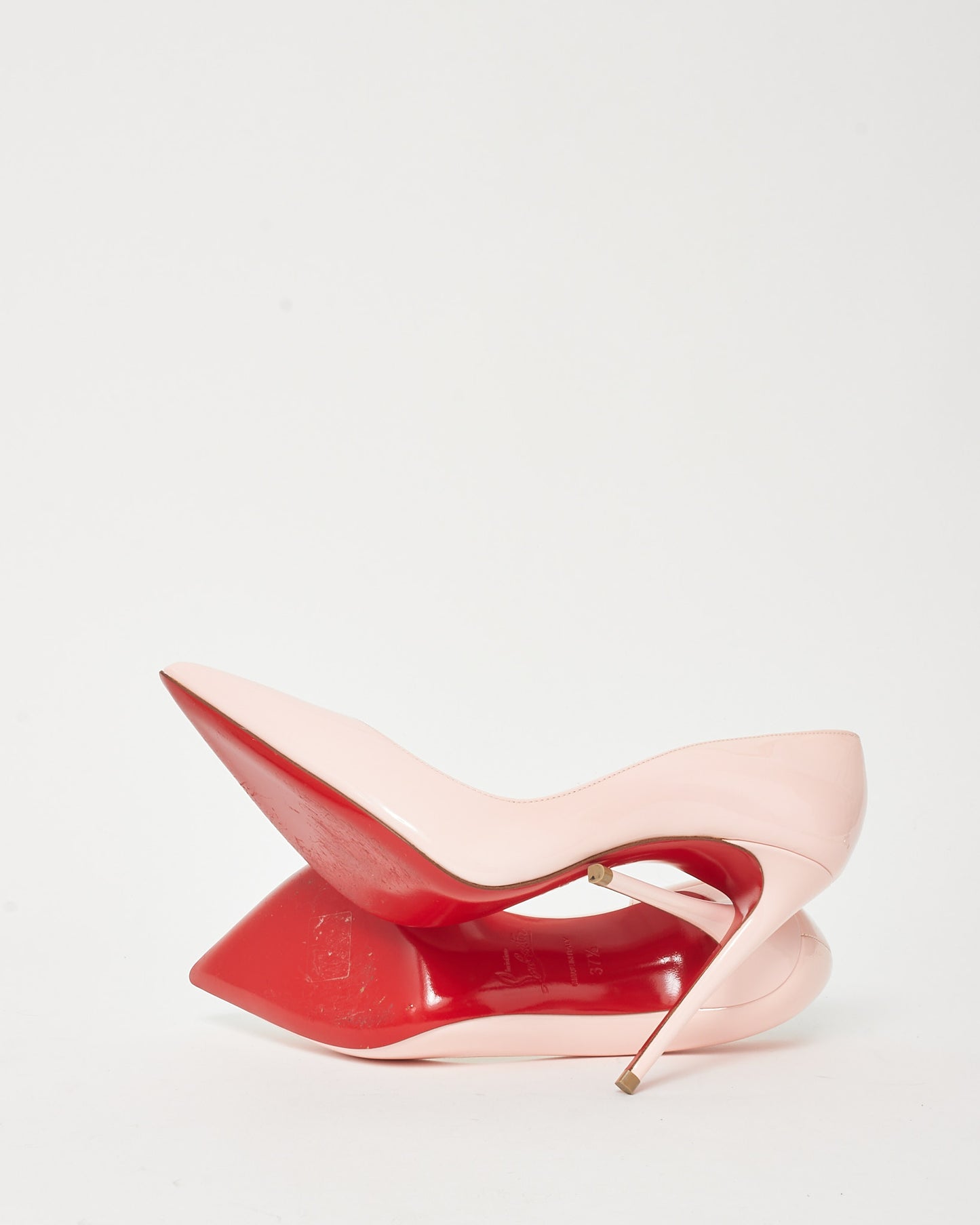 Christian Louboutin Pink Patent Leather Iriza 100mm Pumps - 37.5