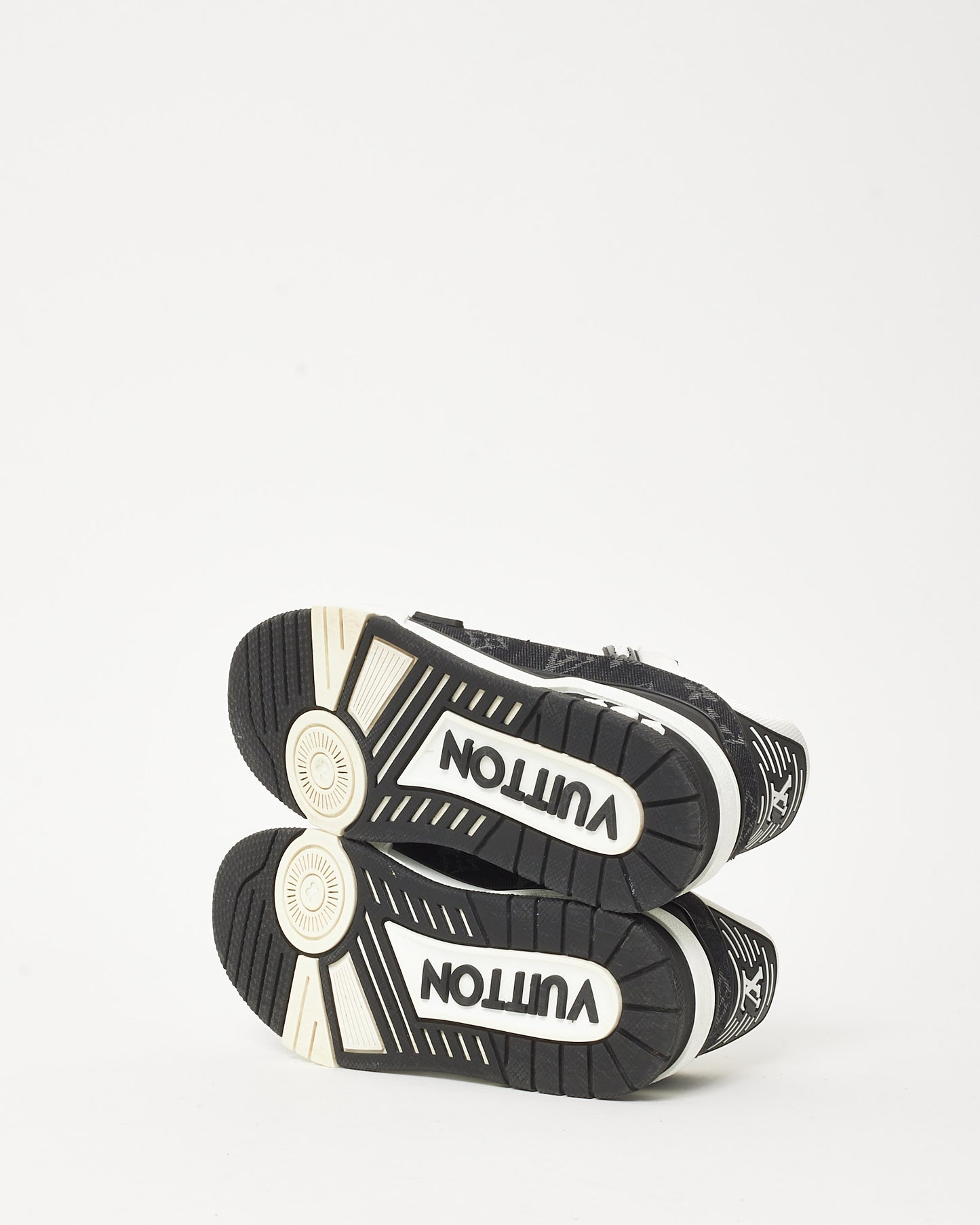 Louis Vuitton Black and White Monogram Mix Leather LV Trainer Sneaker - 4 MEN / US 5 MEN