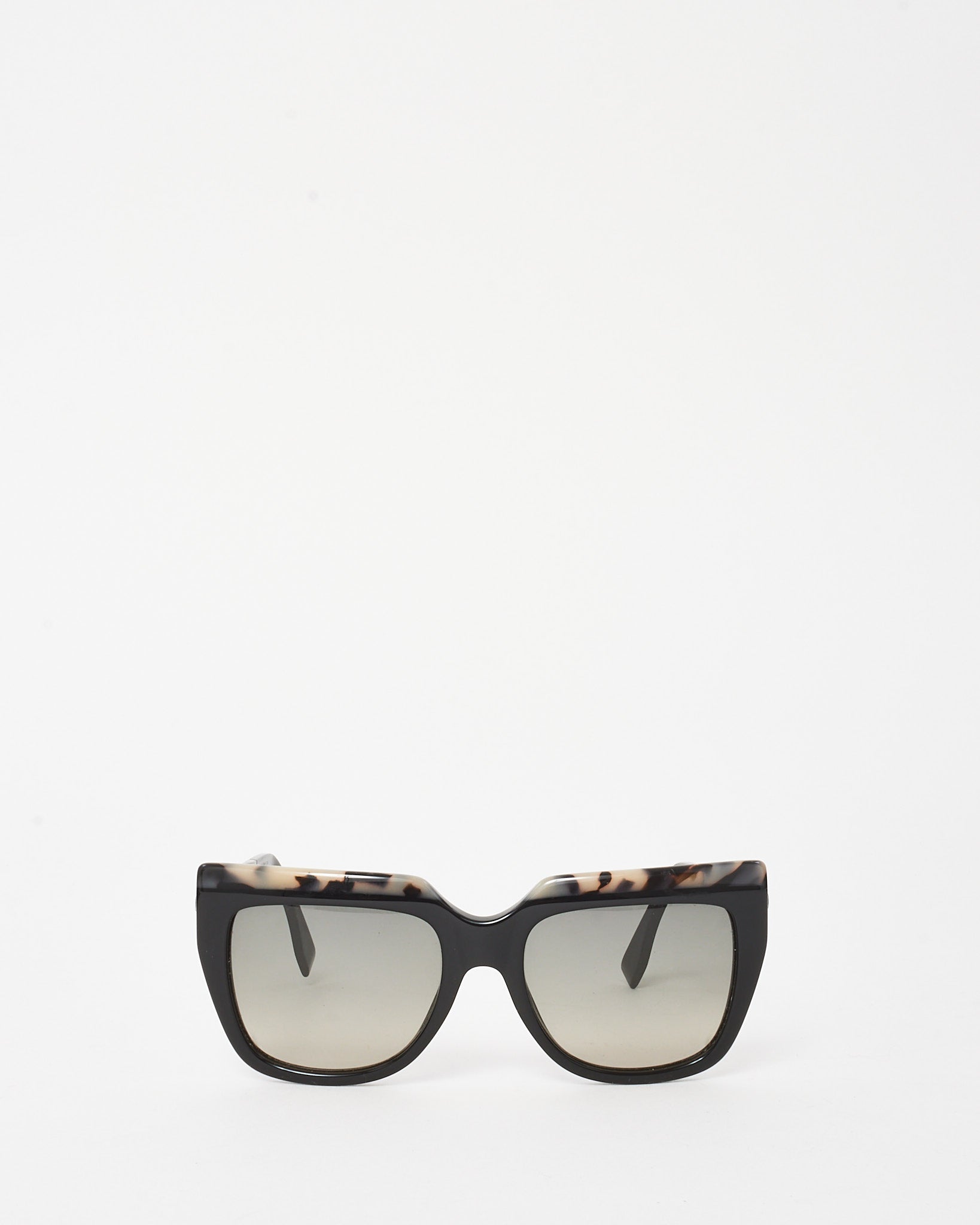 Buy Fendi Black and Cream Tortoise FF0087/S Flared Square 