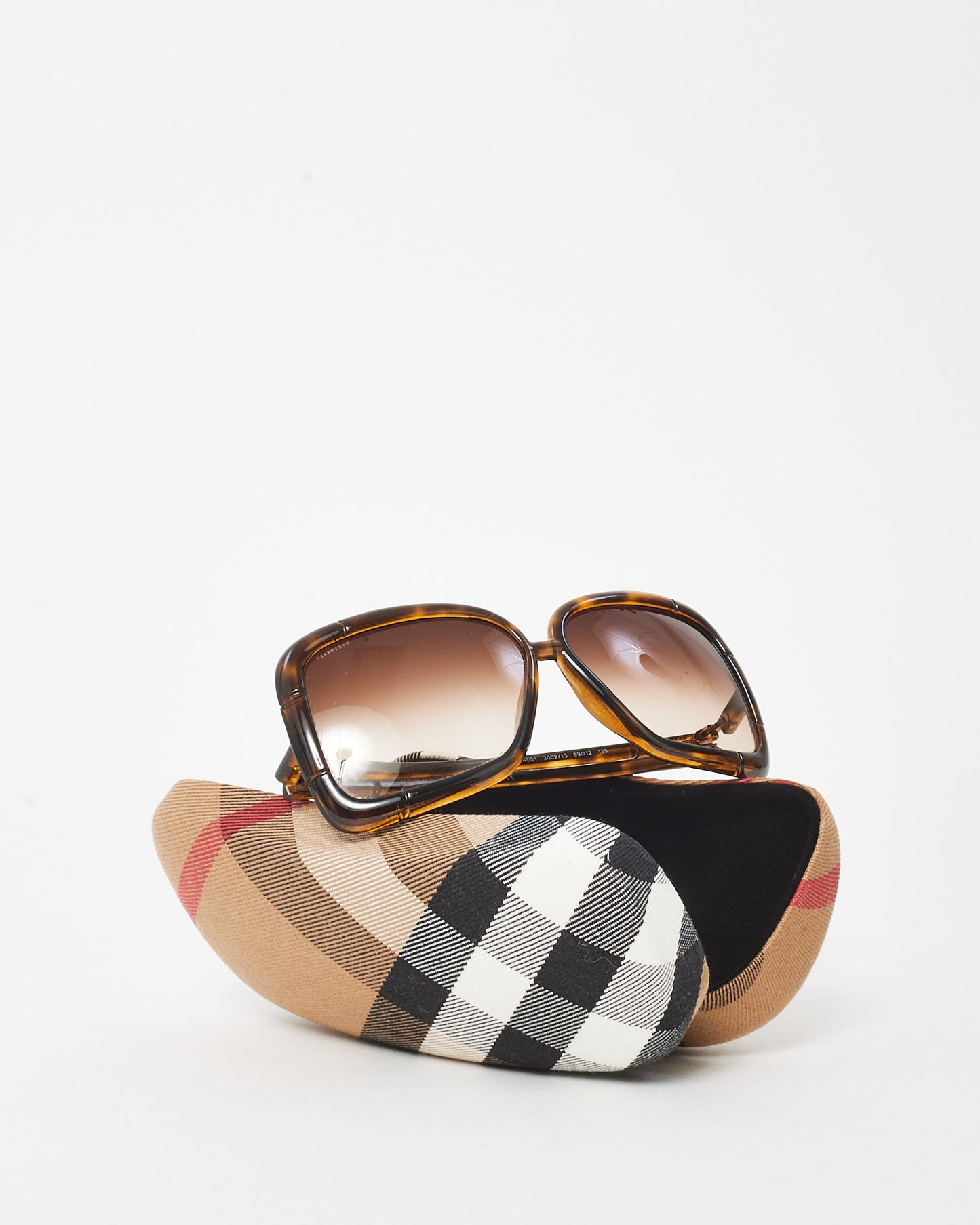 Burberry Brown Acetate Round Oversize B4001 Sunglasses