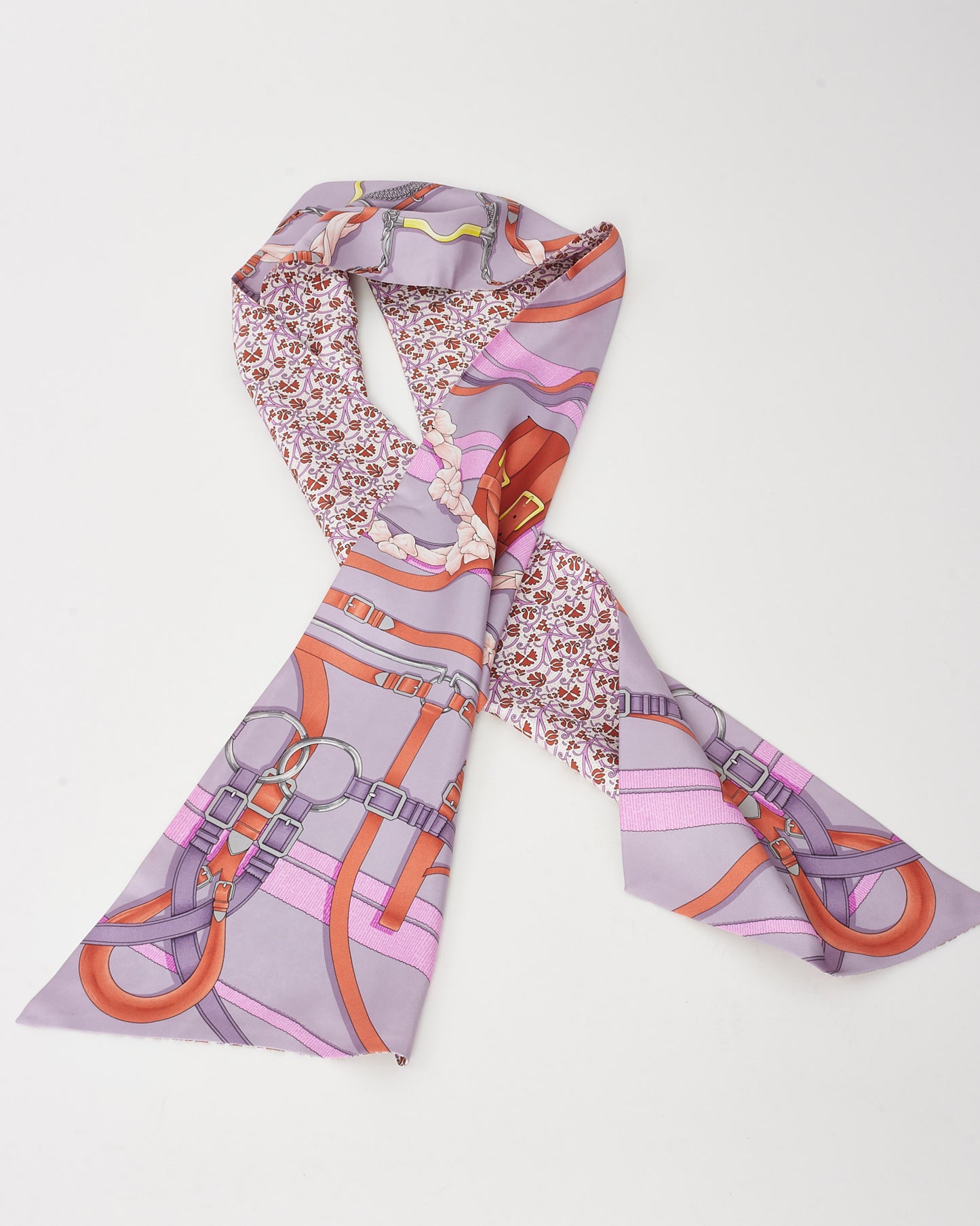 Hermès Purple/Orange/Multi Grand Manege Silk Maxi XL Twilly