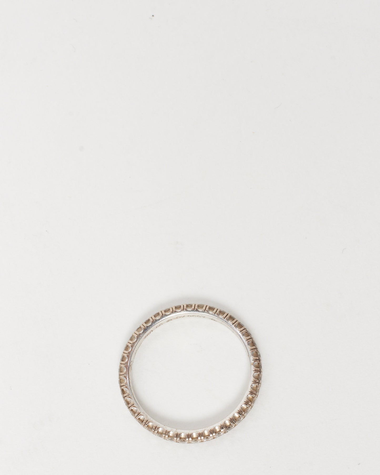 Cartier White Gold Pavé Diamond Etincelle de Cartier 2mm Wedding Band Ring - 5.5