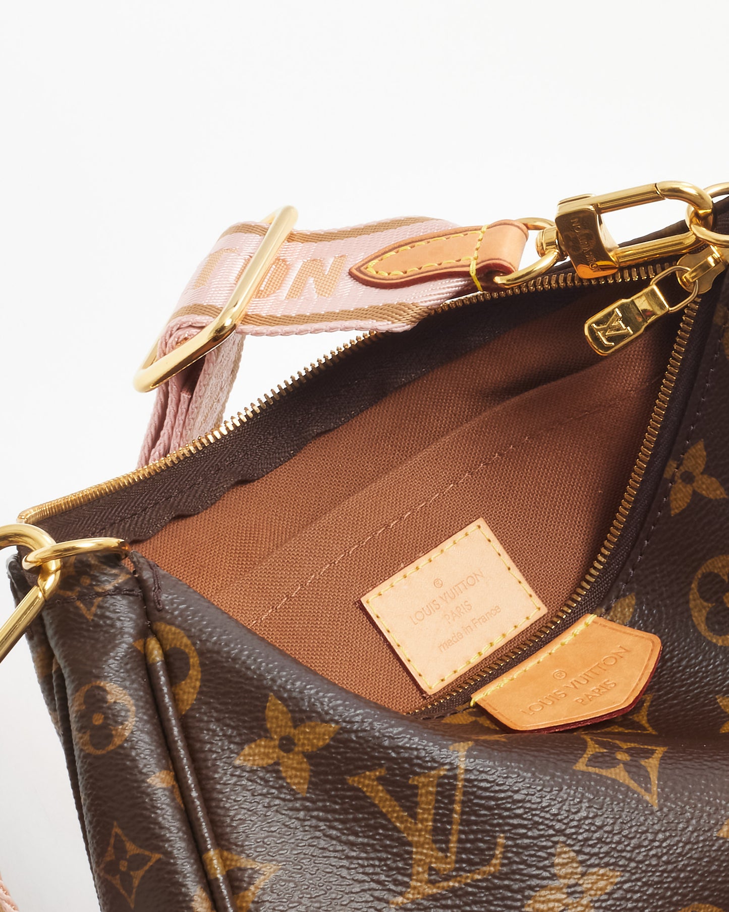 Louis Vuitton Monogram Coated Canvas Pink Multi Pochette Accessoires Crossbody Bag