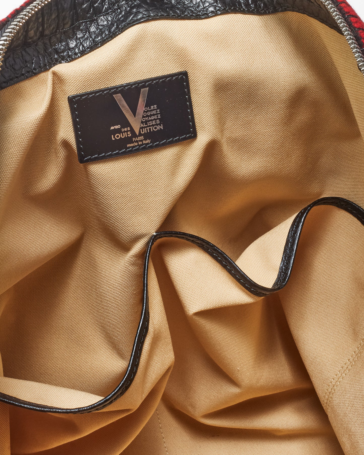 Louis Vuitton Limited Edition Red and Black Wool Grimaud Vail Blanket Weekender Bag