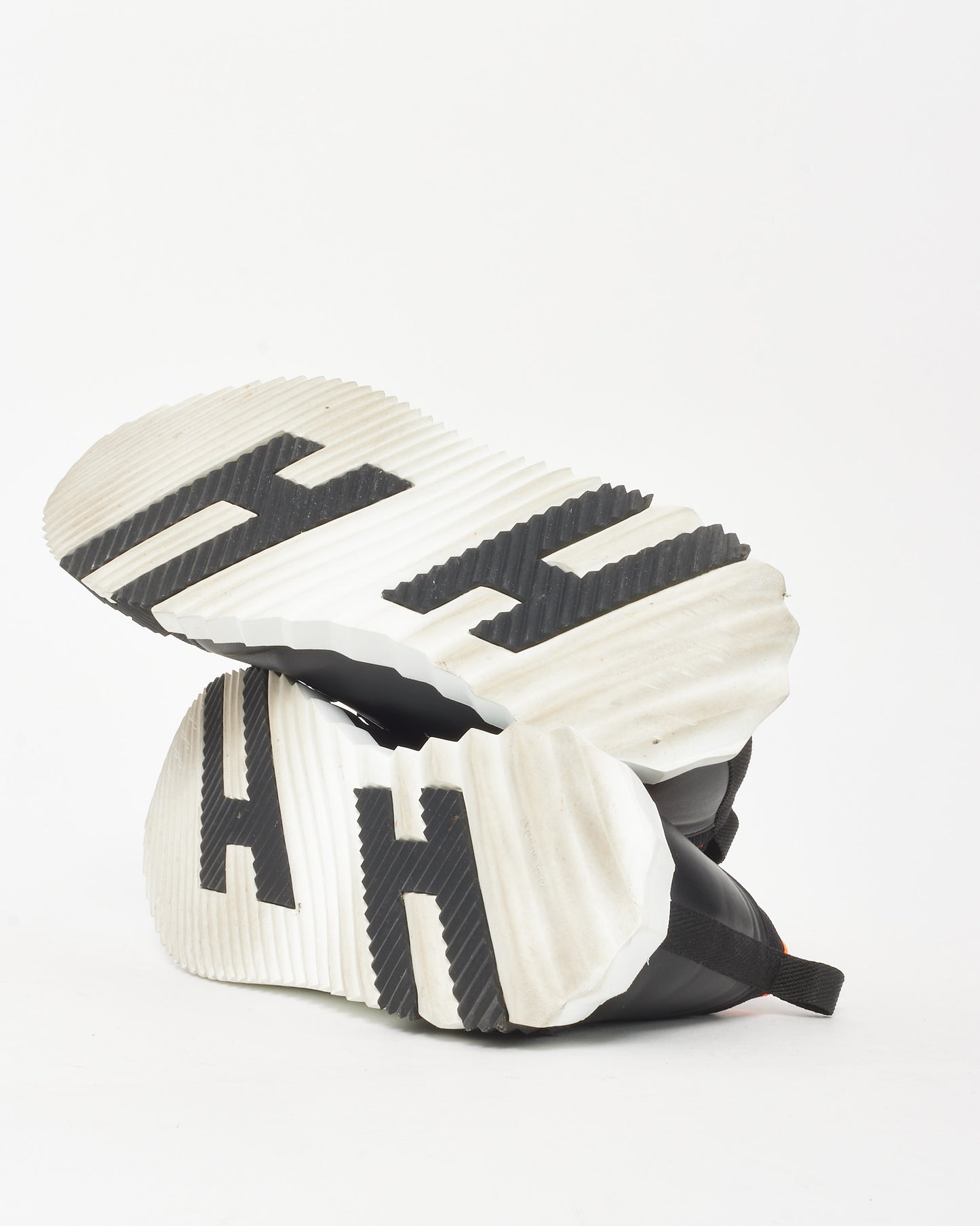 Hermès Men's Black Leather and Suede Orange Trim Bouncing Sneakers - 43 MEN