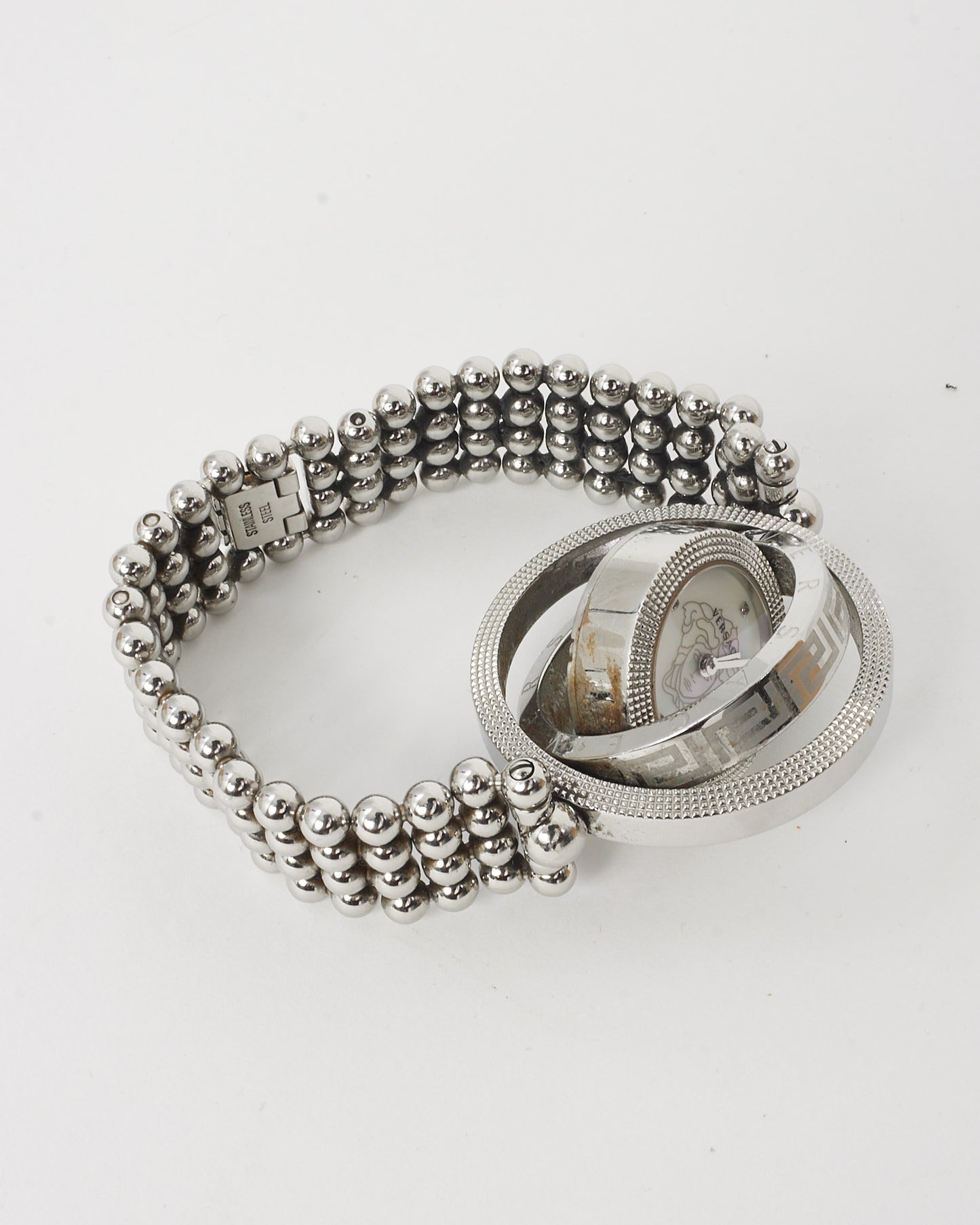 Versace Stainless Steel Sapphire Crystal VQT050015 Eon Rotating Ring Watch