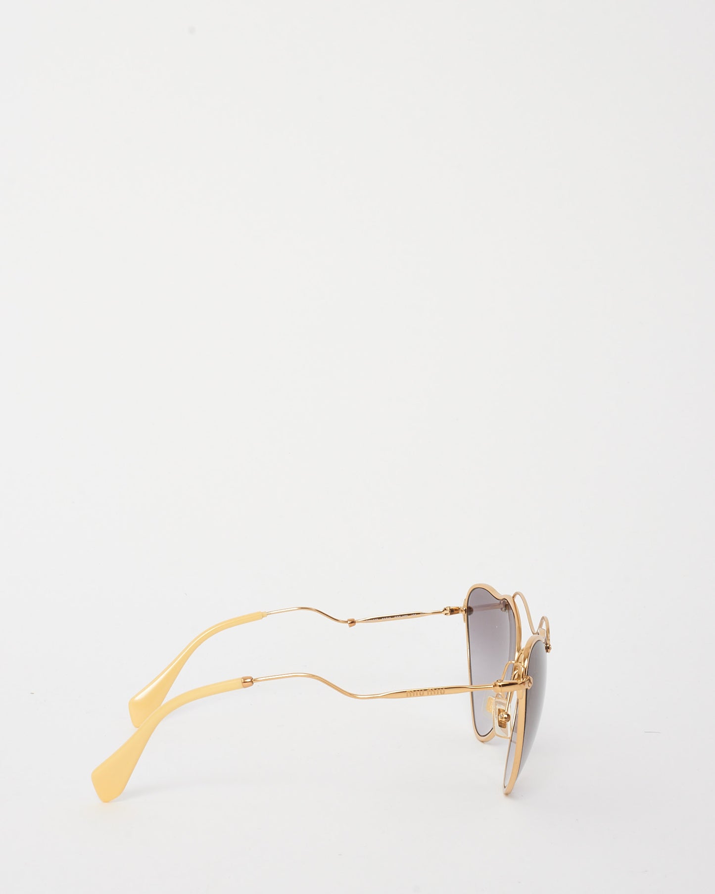 Miu Miu Gold Abstract SMU55R Cat Eye Sunglasses