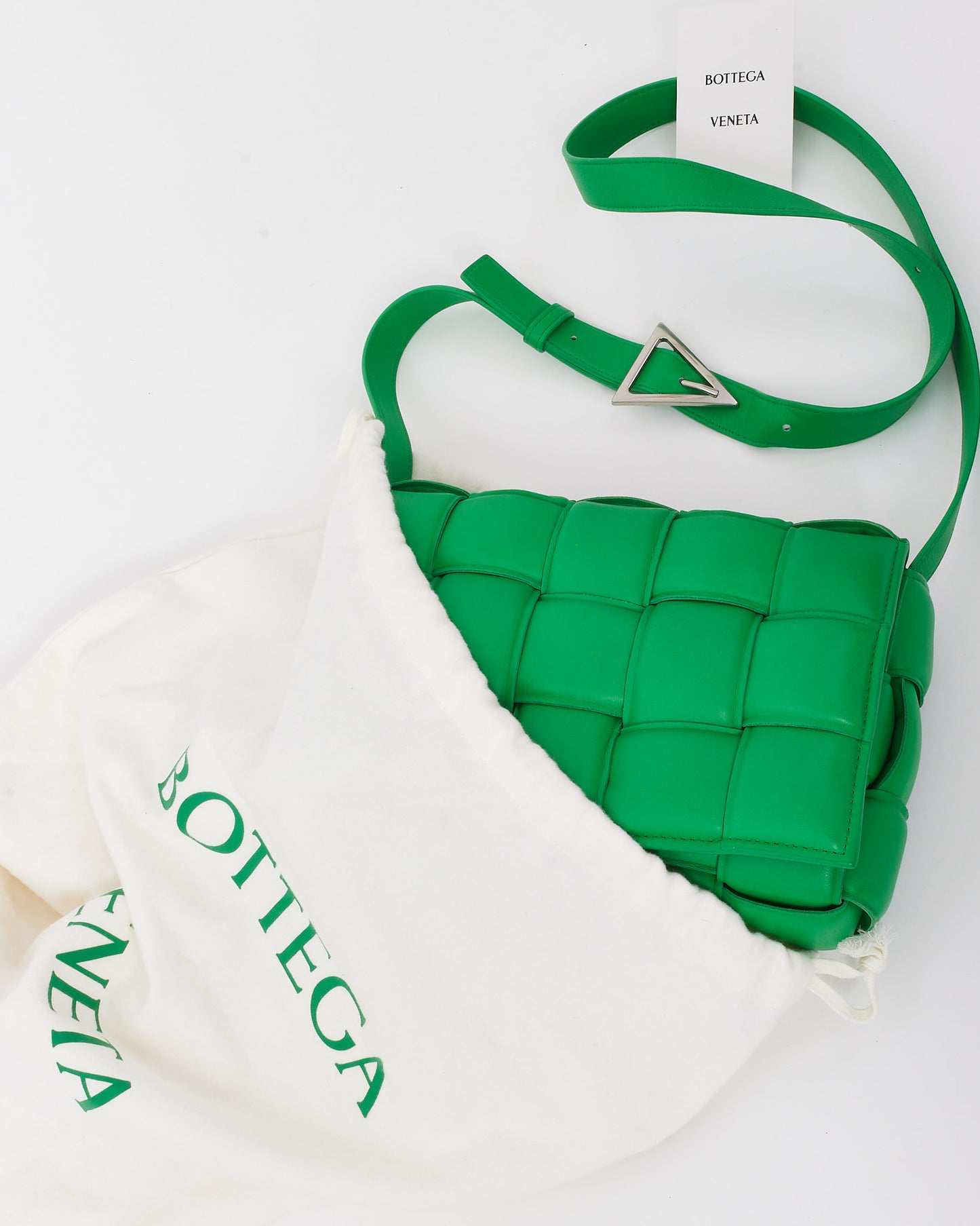 Bottega Veneta Parakeet Green Leather Padded Cassette Crossbody Bag