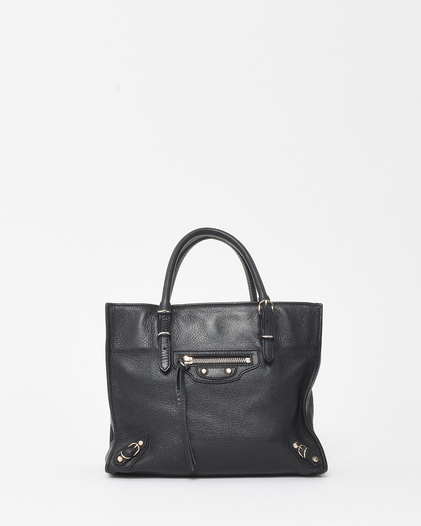 Buy Balenciaga Black Calfskin Papier Mini A4 Zip Around Tote with