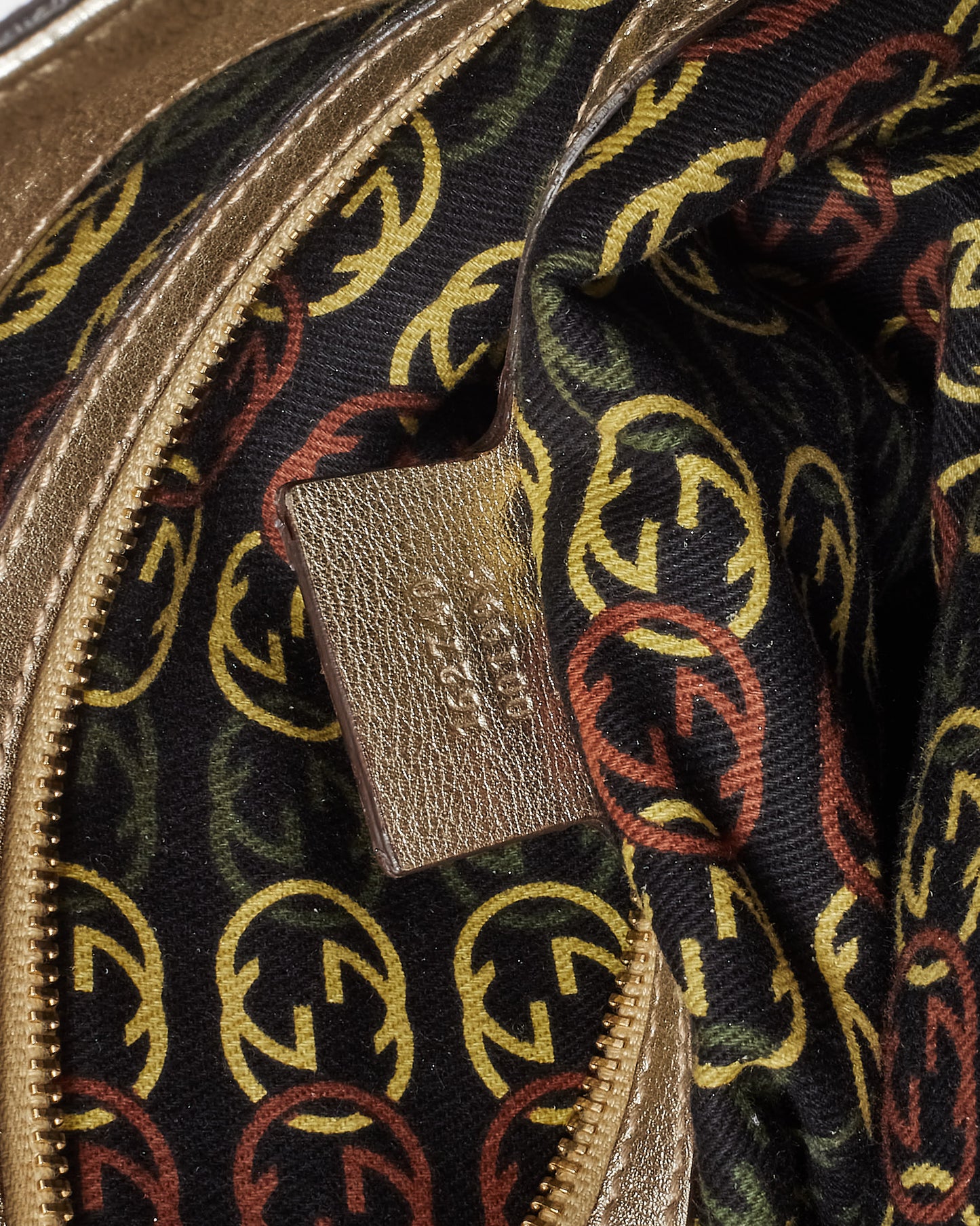 Gucci Metallic Gold Interlocking Medium G Britt Shoulder Bag