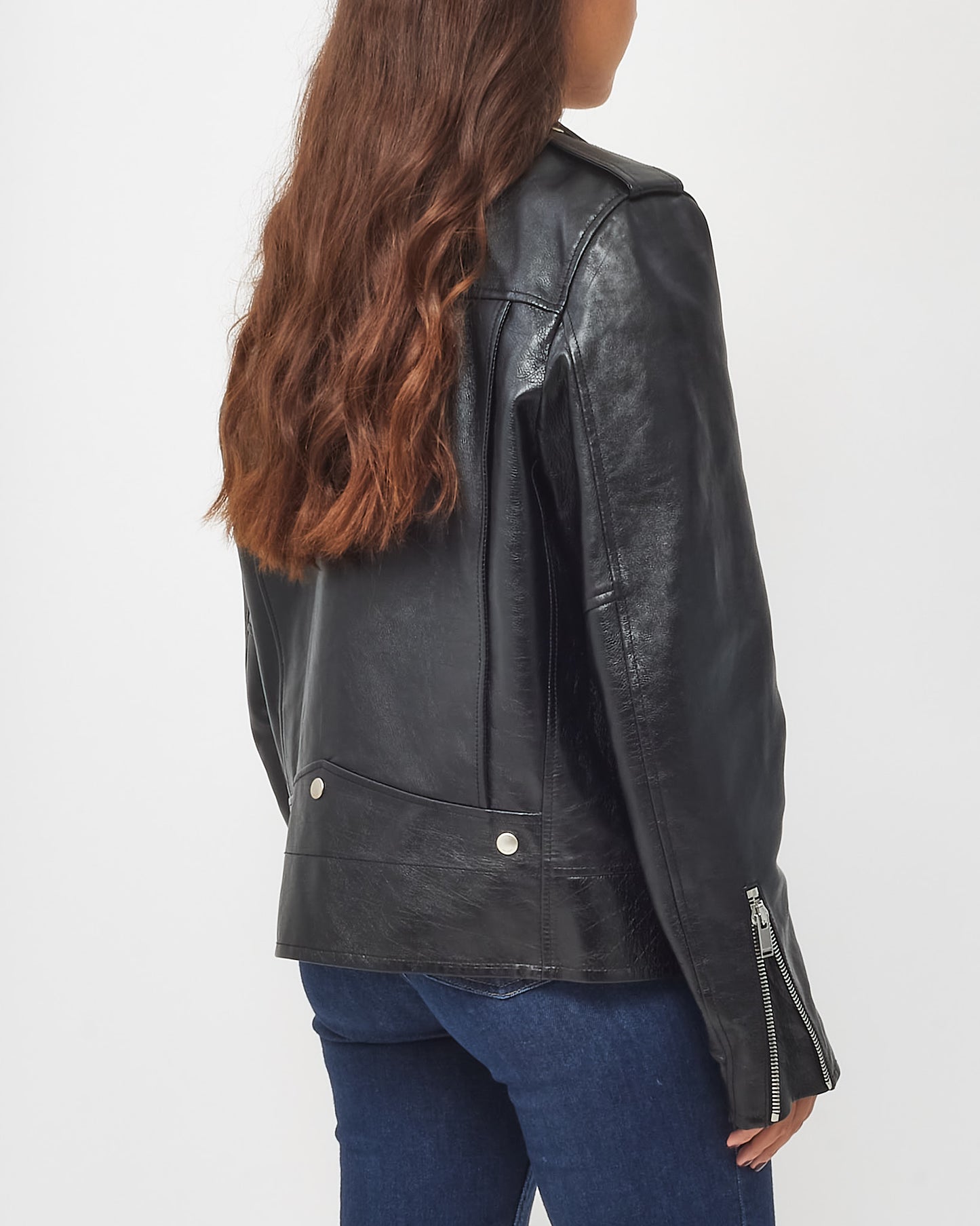 Saint Laurent Men's Grained Lambskin Leather Biker Jacket - 52/XL