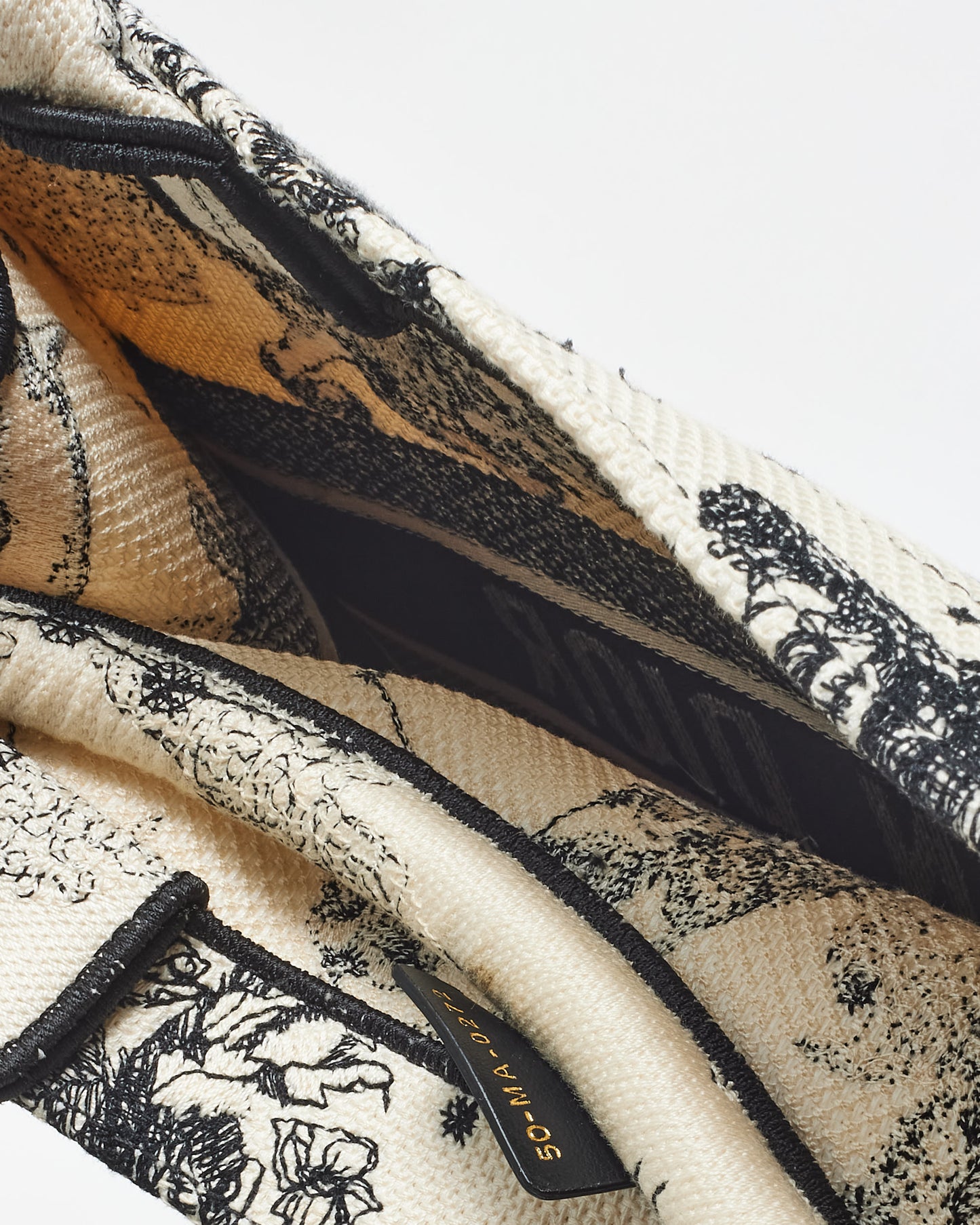 Dior White & Black Canvas 2022 Toile De Jouy Zodiac Medium Book Tote