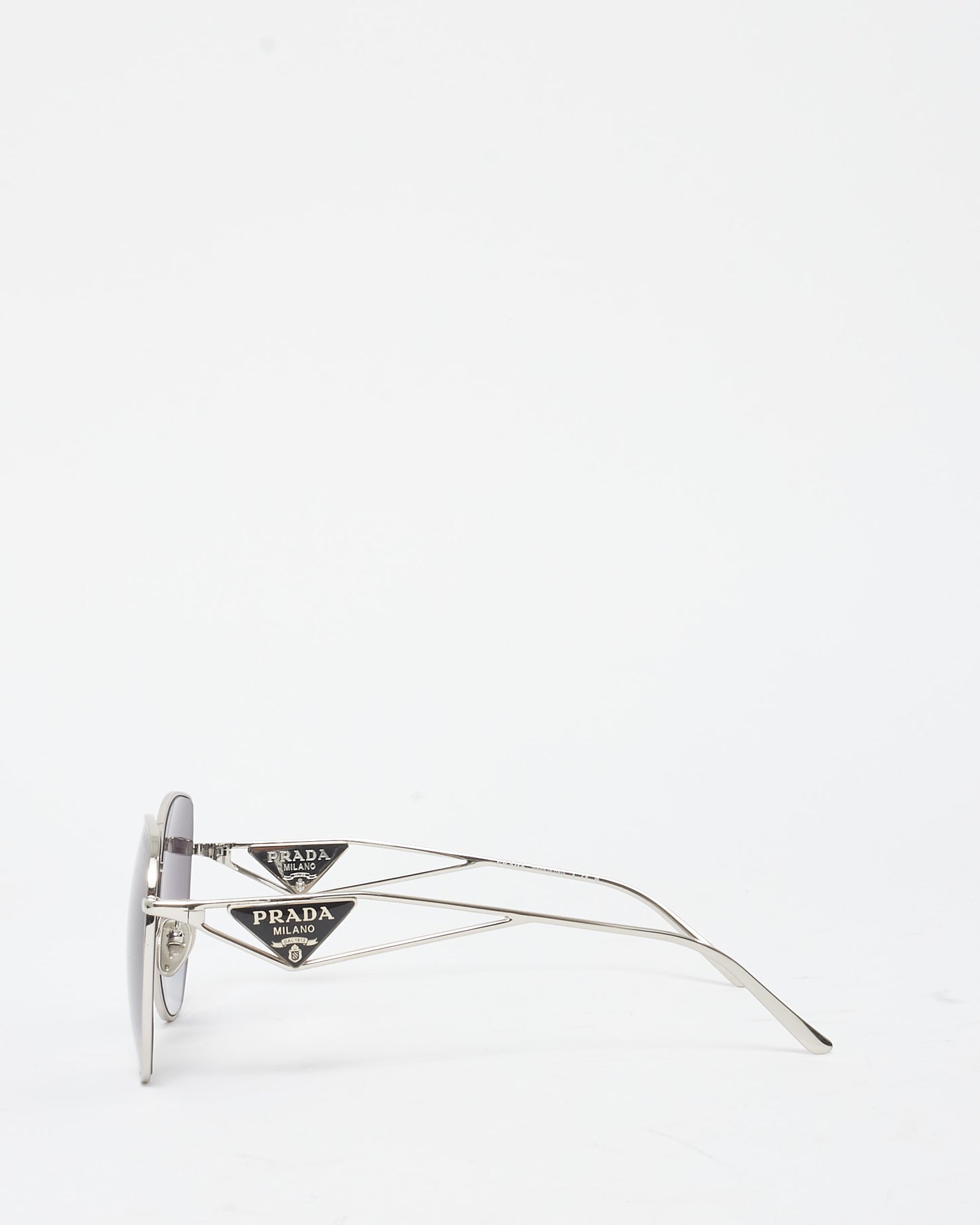 Prada Oversized Round Silver & Logo SPR57Y Sunglasses